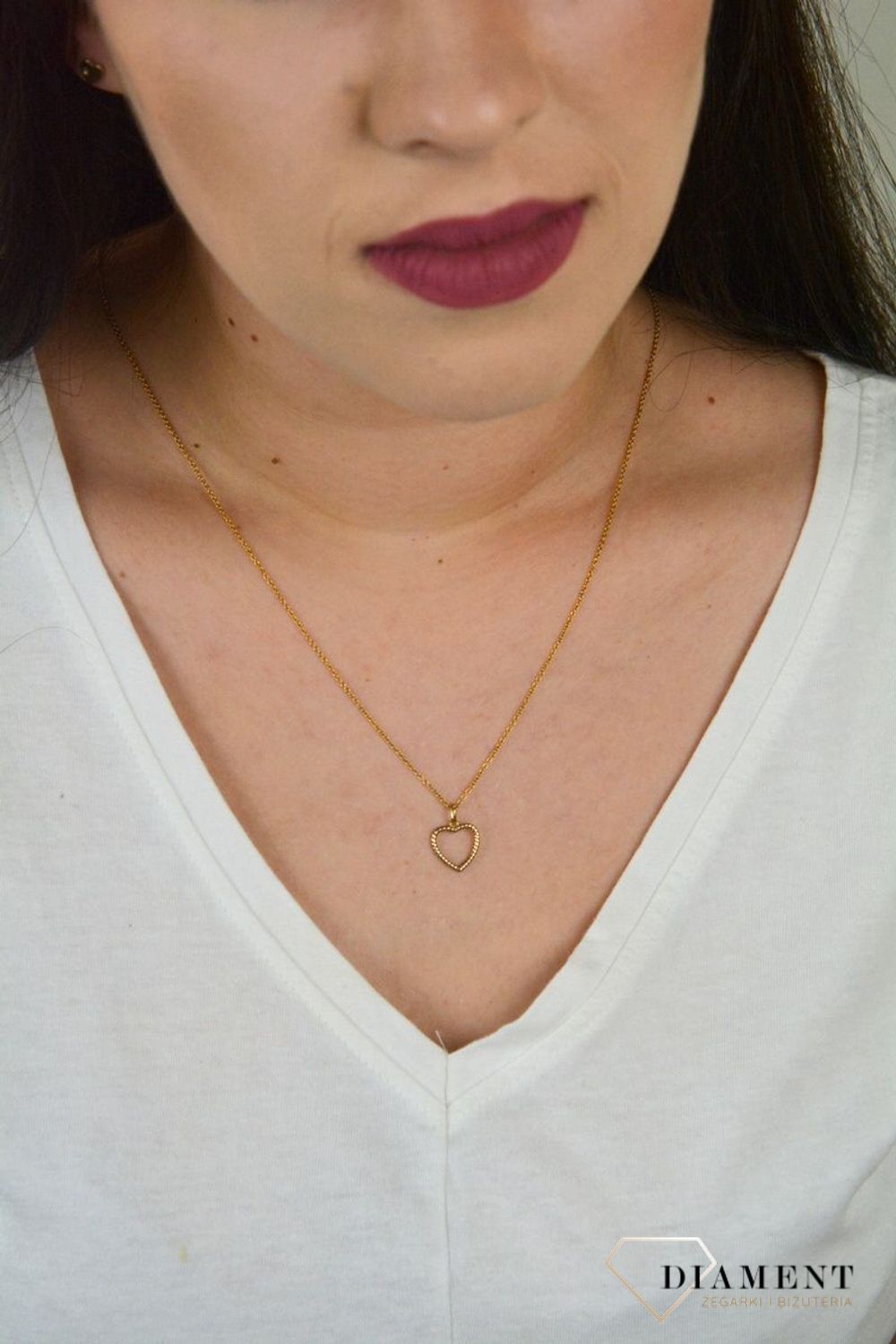 Naszyjnik celebrytka pozłacana z serduszkiem DIA-NSZ-SERCE15-925.jpg