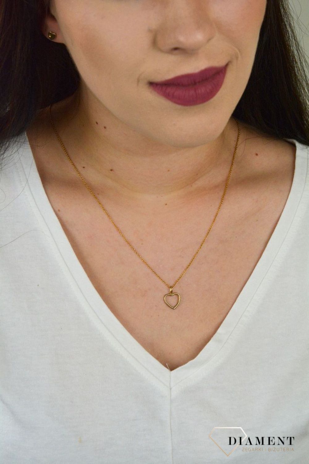 Naszyjnik celebrytka pozłacana z serduszkiem DIA-NSZ-SERCE15-925.jpg