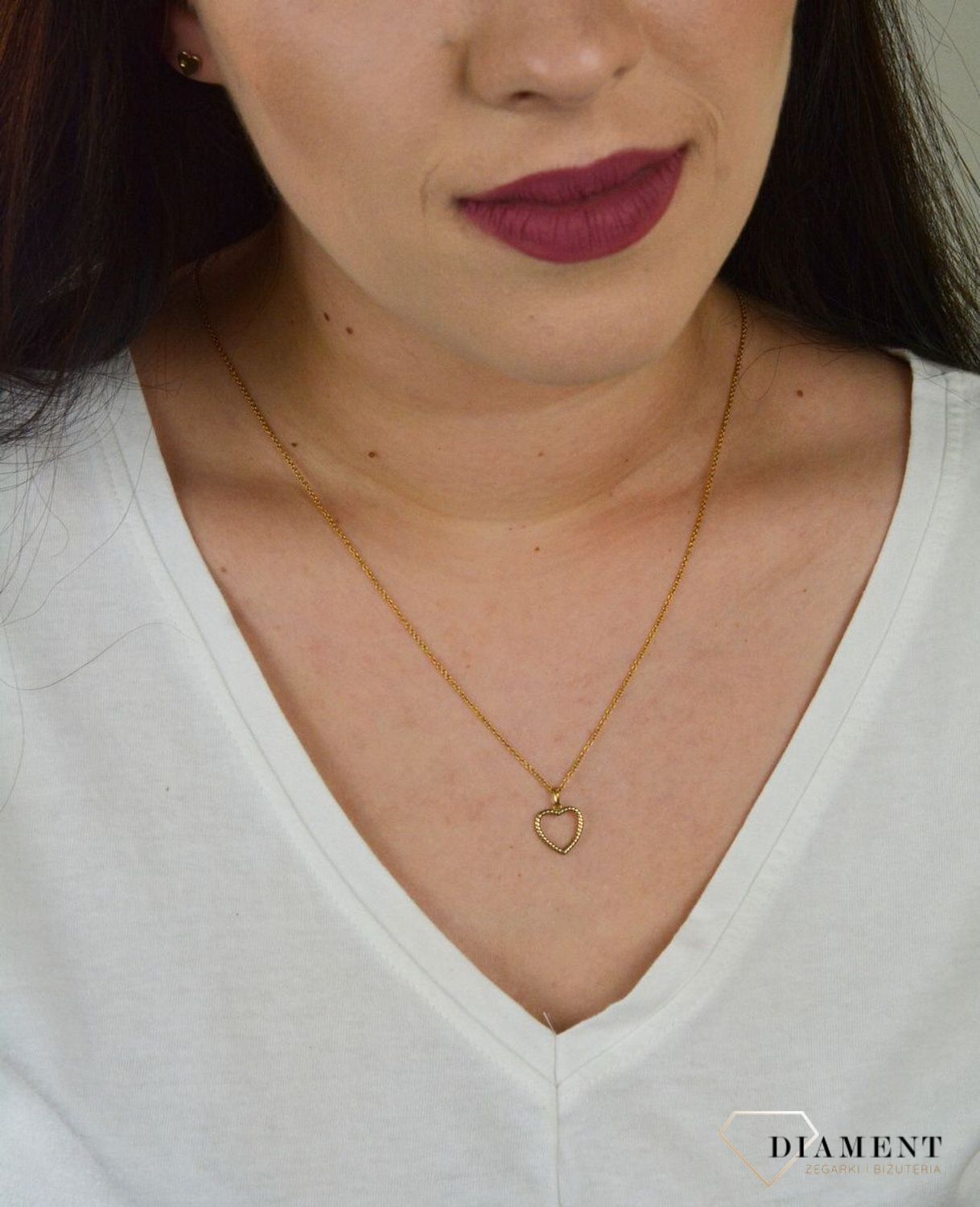 Naszyjnik celebrytka pozłacana z serduszkiem DIA-NSZ-SERCE15-925.jpg
