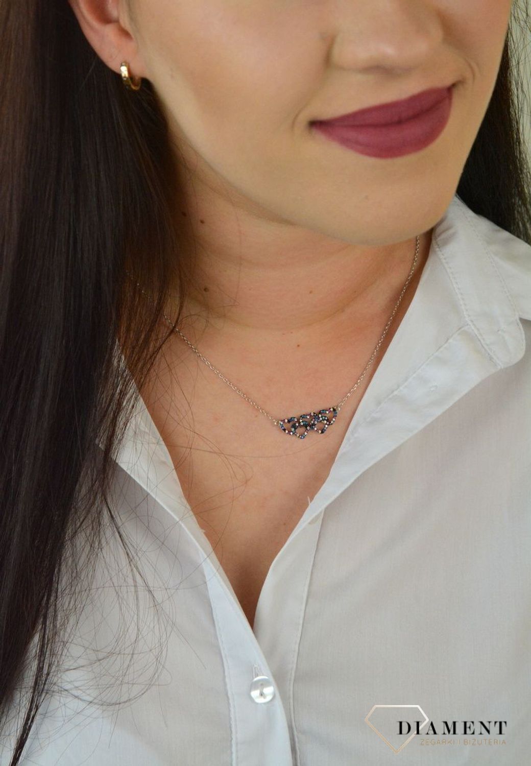 Srebrny naszyjnik celebrytka kolorowe serca z cyrkonią DIA-NSZ-SERCE16-925.jpg