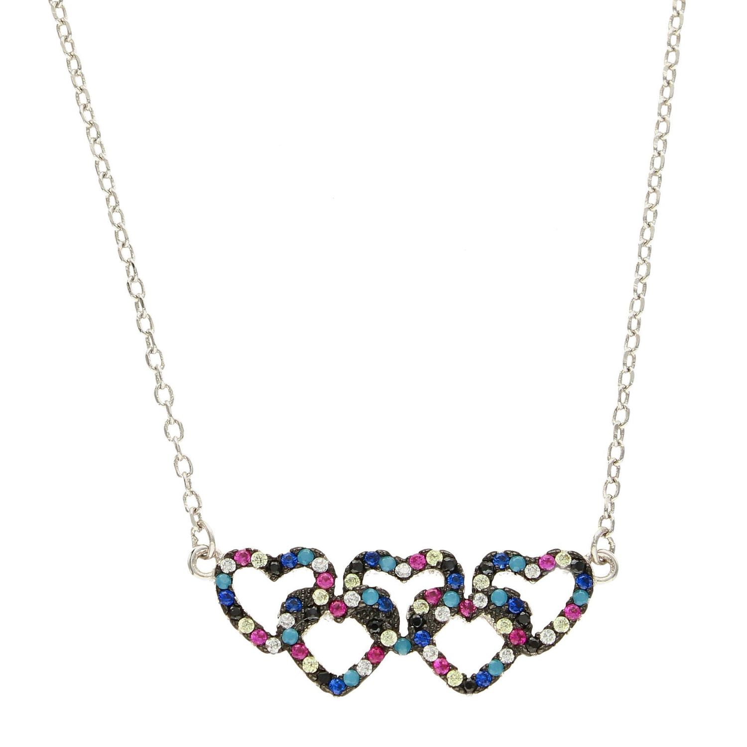 Srebrny naszyjnik celebrytka kolorowe serca z cyrkonią DIA-NSZ-SERCE16-925.jpg