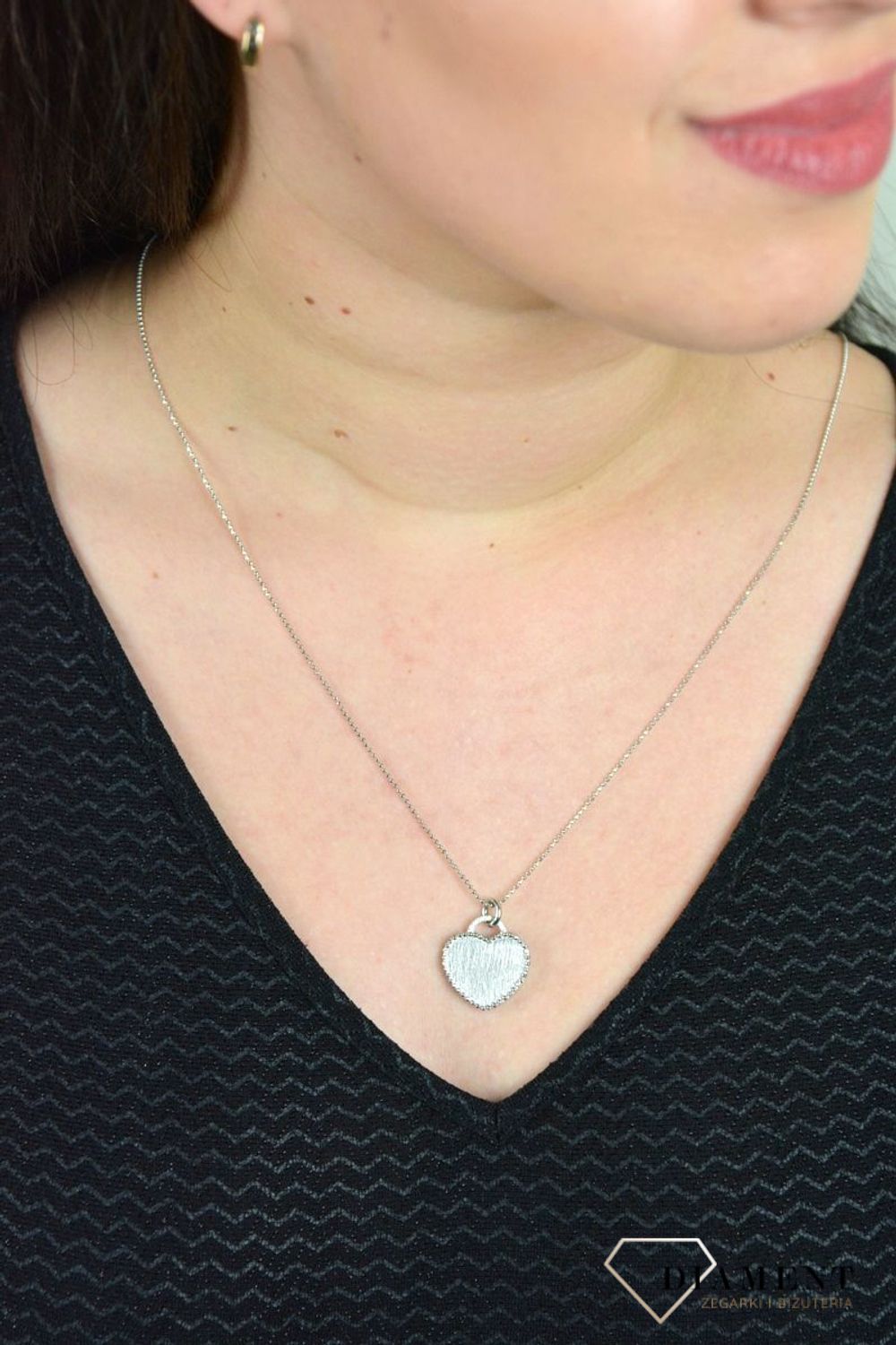 Srebrny naszyjnik celebrytka długi z matowym sercem DIA-NSZ-SERCE19-925.jpg
