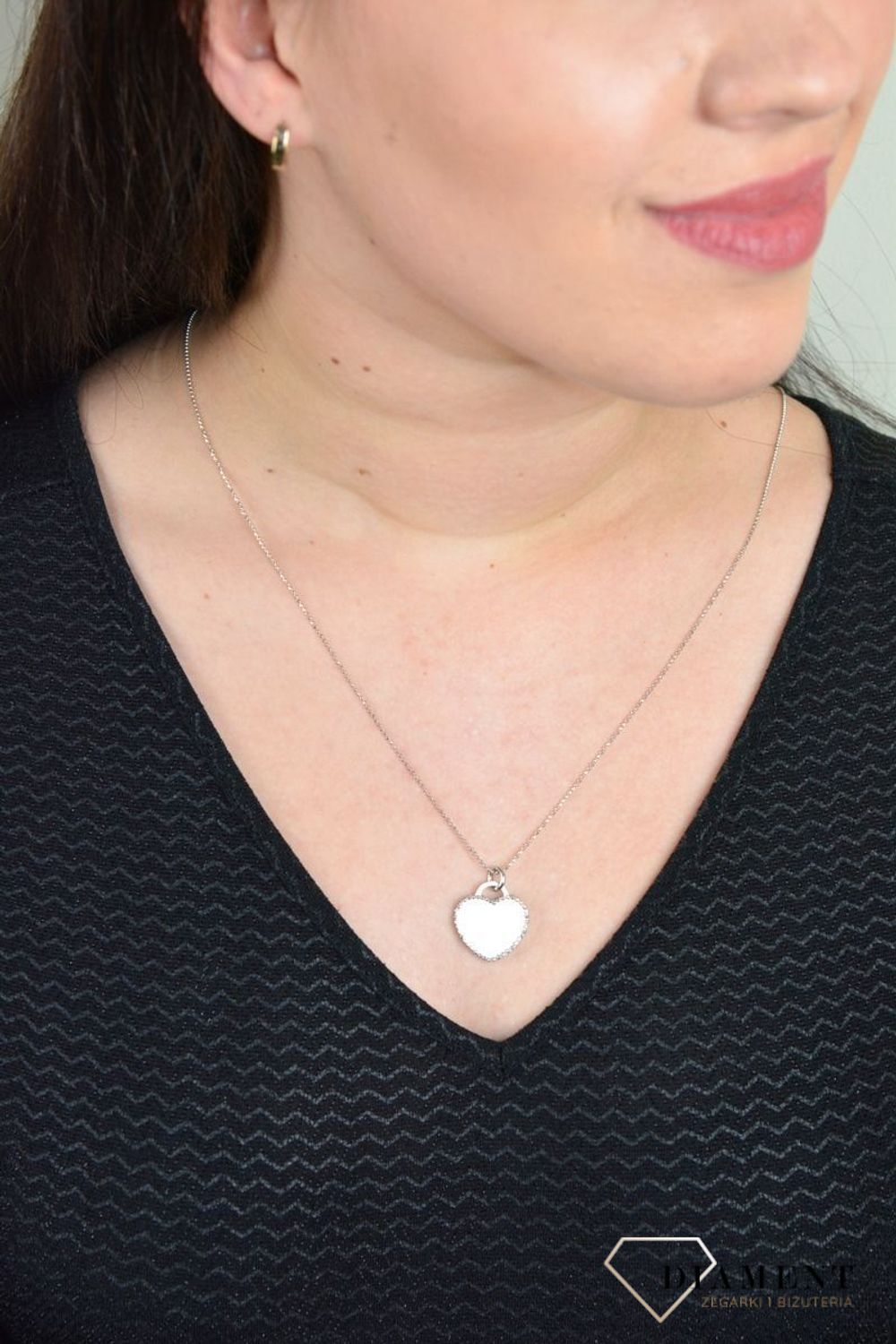 Srebrny naszyjnik celebrytka długi z matowym sercem DIA-NSZ-SERCE19-925.jpg