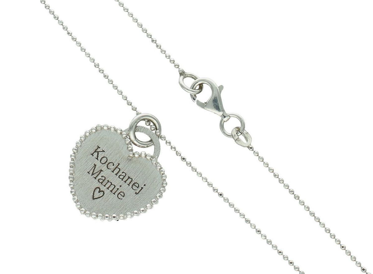 Naszyjnik srebrny 925 z zawieszką Kochanej Mamie DIA-NSZ-SERCE19-MAMA-925 Wyjątkowy naszyjnik wykonany z wysokiej jakości srebra próby 925, zaprojektowany z myślą o najważniejszej 1.jpg