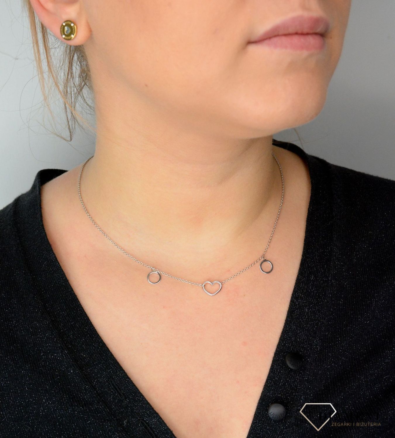 Srebrny naszyjnik celebrytka serce i kółka DIA-NSZ-SERCE2-925.jpg