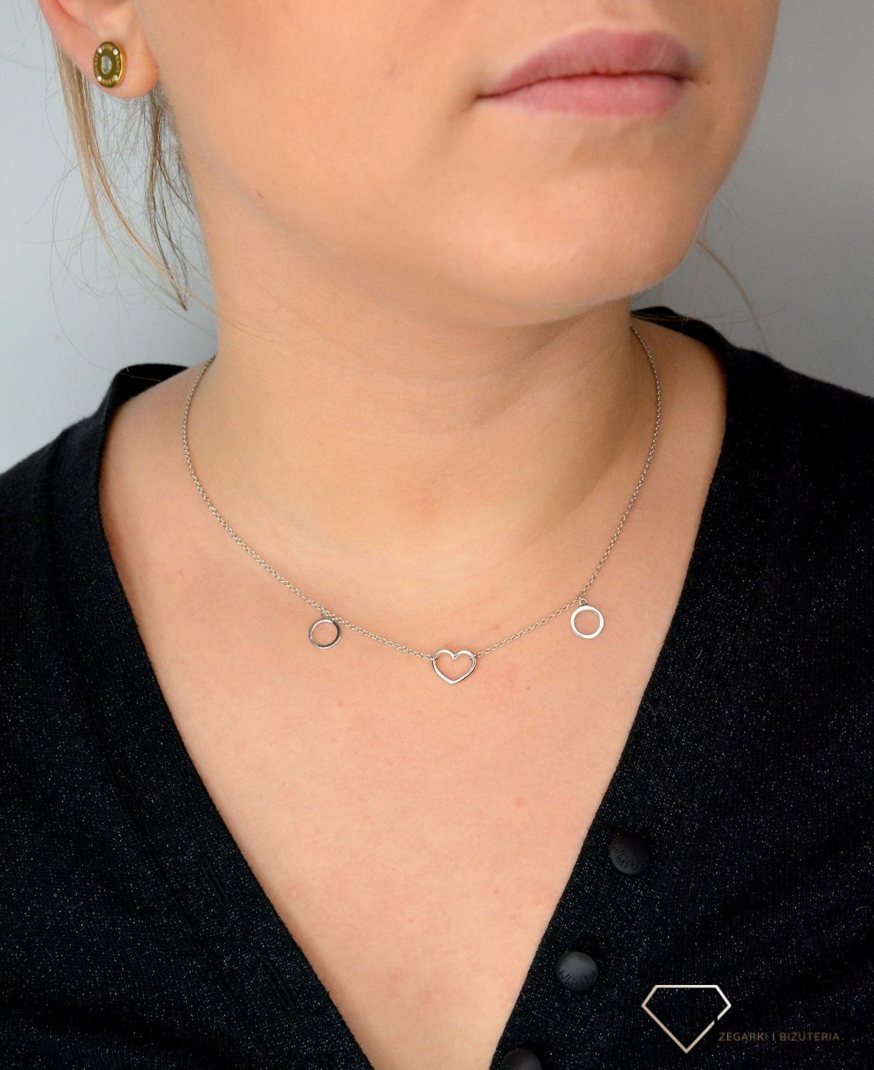 Srebrny naszyjnik celebrytka serce i kółka DIA-NSZ-SERCE2-925.jpg
