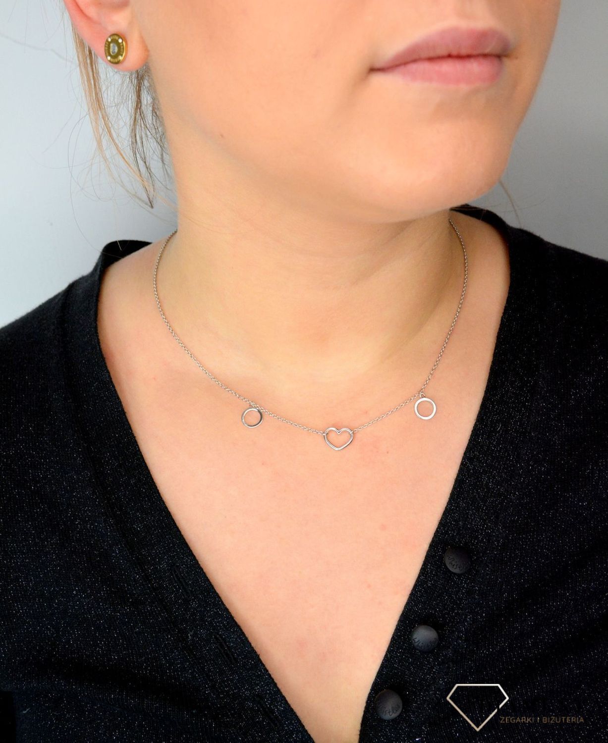 Srebrny naszyjnik celebrytka serce i kółka DIA-NSZ-SERCE2-925.jpg
