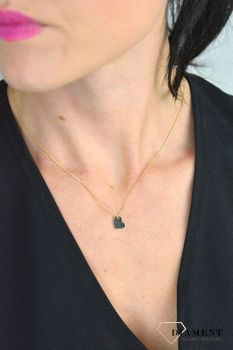 Srebrny naszyjnik celebrytka gładkie serce DIA-NSZ-SERCE20-925. Model naszyjnika został ozdobiony zawieszką w kształcie gładkiego serca w kolorze złota (1).JPG