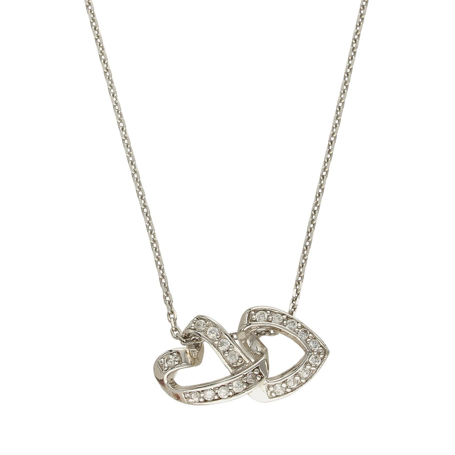 Srebrny naszyjnik celebrytka z zawieszką dwa serca z cyrkonią DIA-NSZ-SERCE21-925.jpg