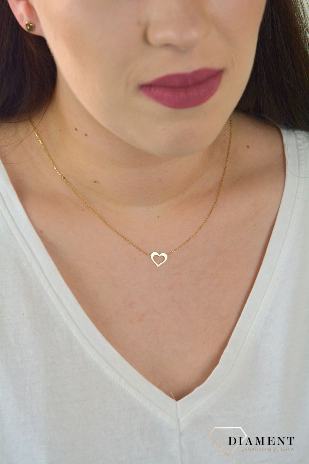 Naszyjnik celebrytka pozłacana z serduszkiem DIA-NSZ-SERCE22-925.jpg