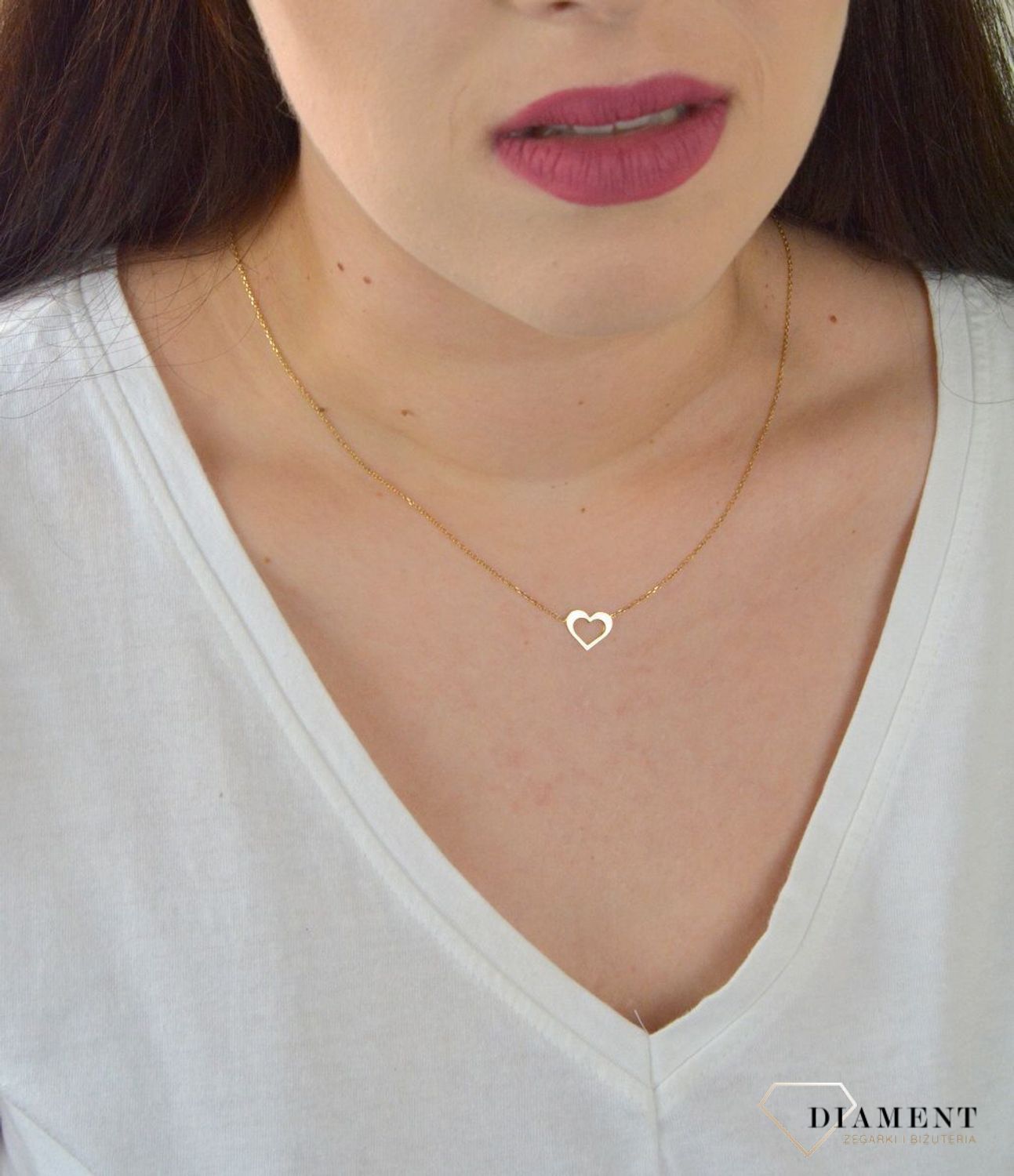 Naszyjnik celebrytka pozłacana z serduszkiem DIA-NSZ-SERCE22-925.jpg