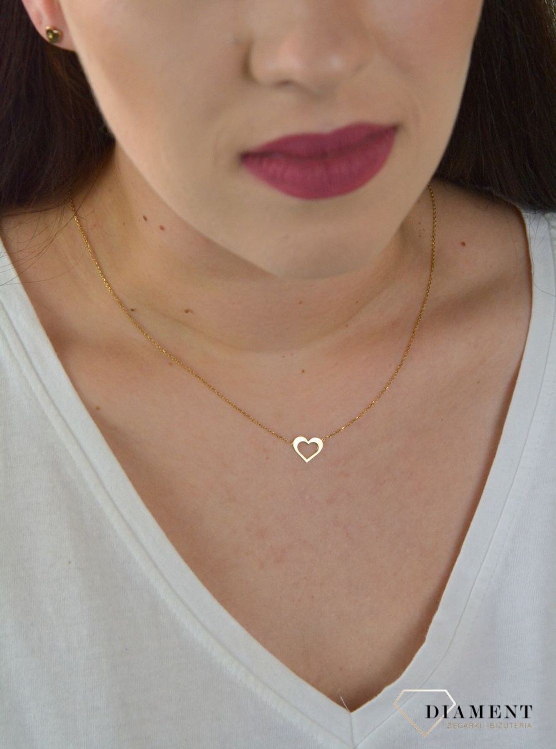 Naszyjnik celebrytka pozłacana z serduszkiem DIA-NSZ-SERCE22-925.jpg