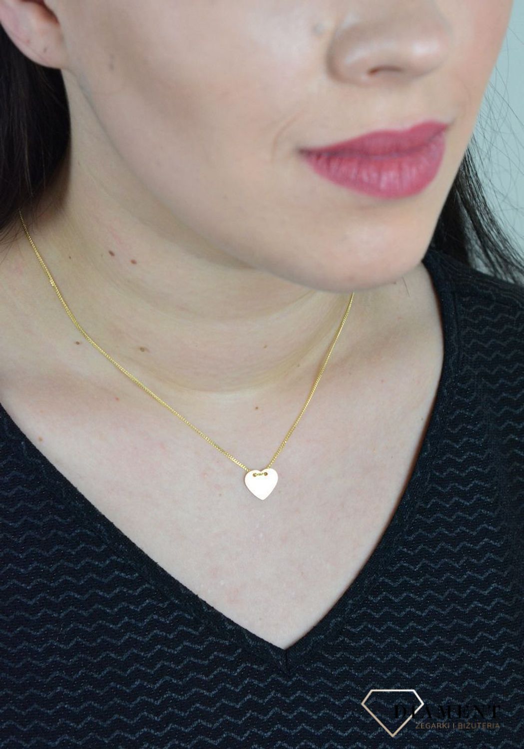 Srebrny naszyjnik celebrytka pozłacana gładkie serce DIA-NSZ-SERCE24-925.jpg