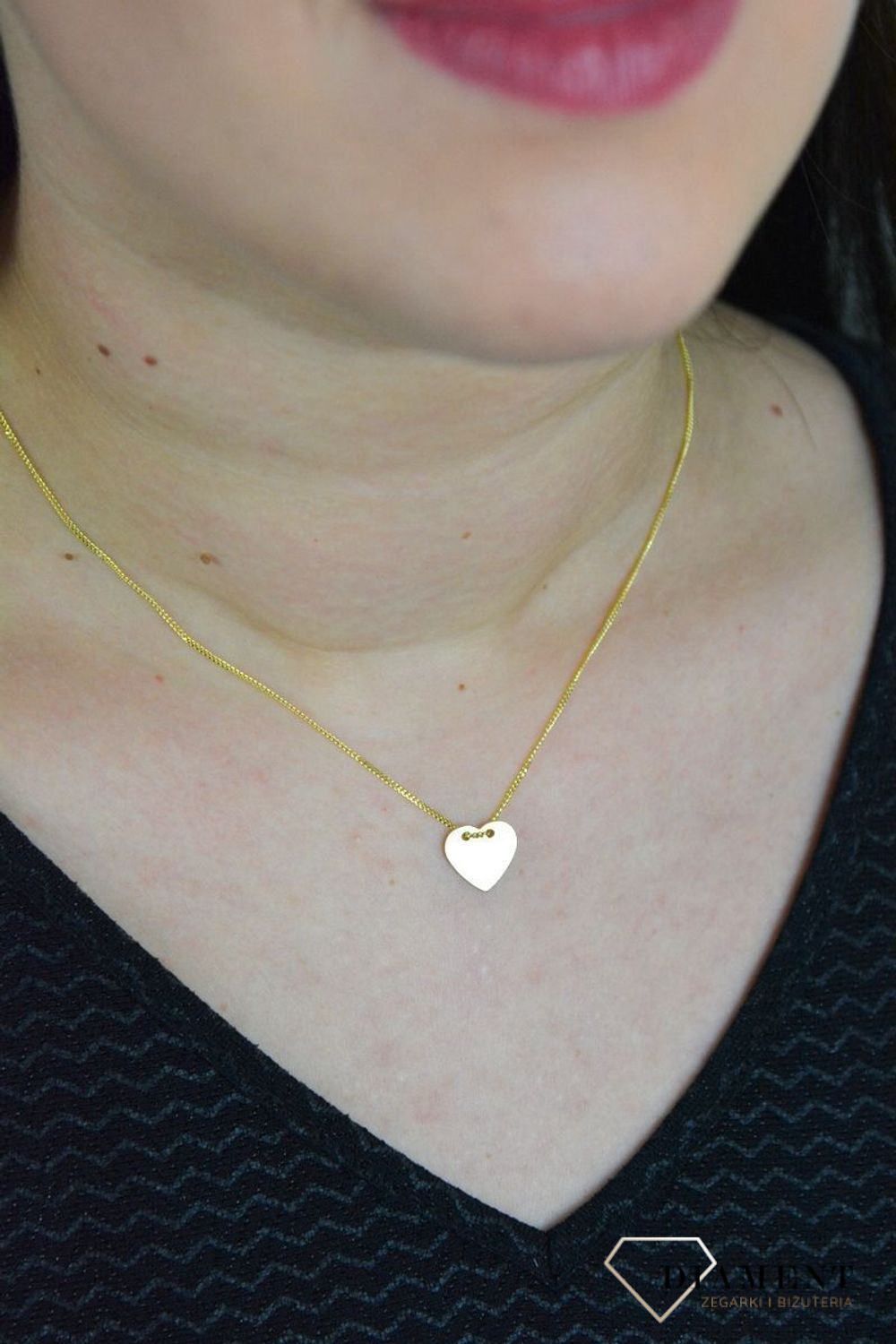 Srebrny naszyjnik celebrytka pozłacana gładkie serce DIA-NSZ-SERCE24-925.jpg