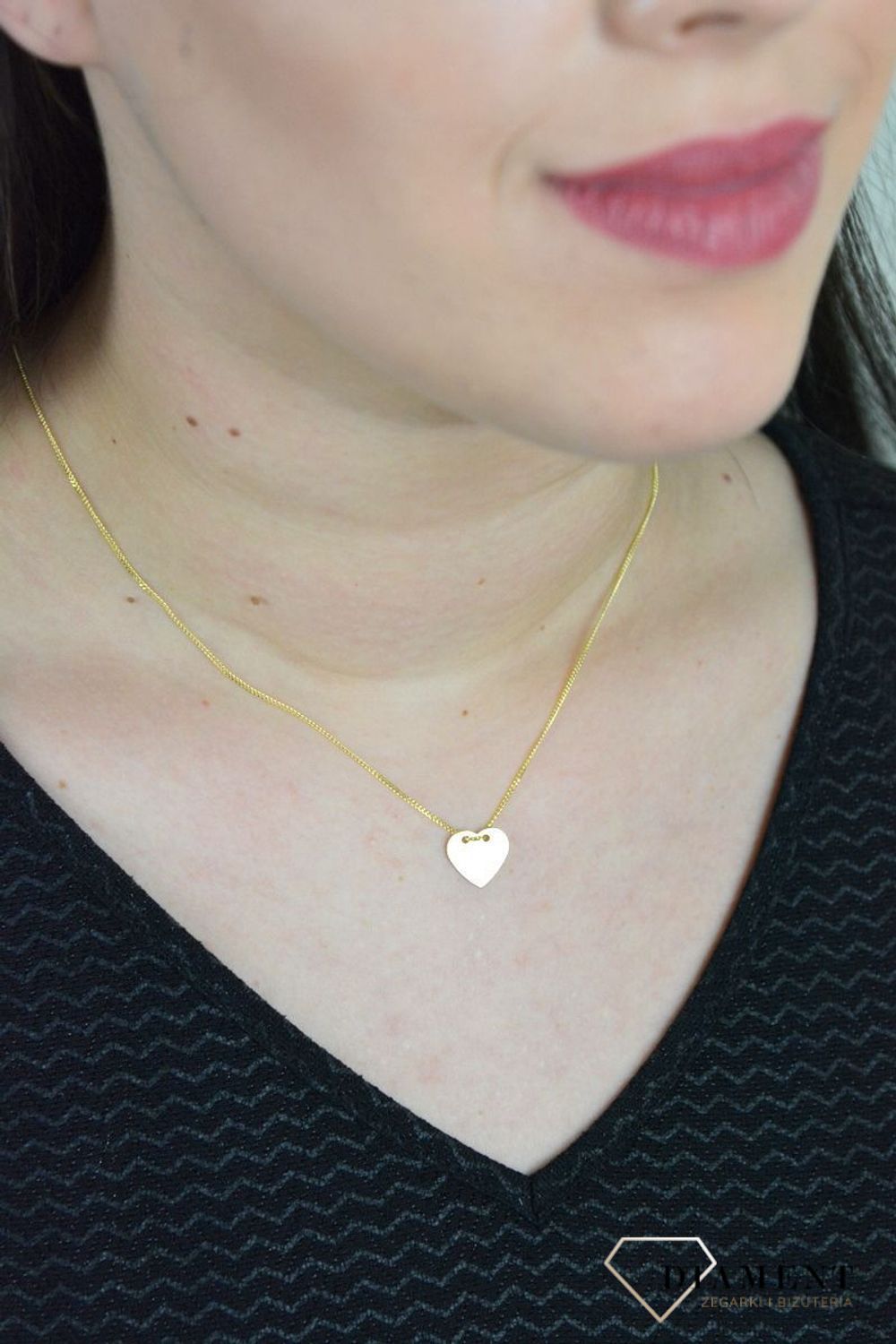 Srebrny naszyjnik celebrytka pozłacana gładkie serce DIA-NSZ-SERCE24-925.jpg