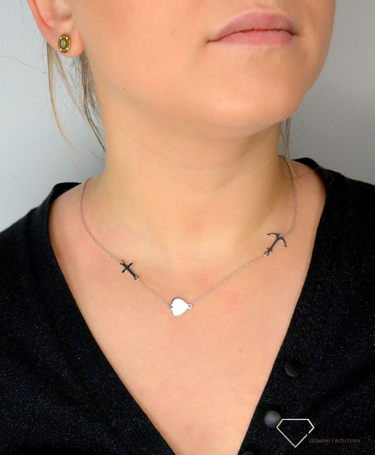 Srebrny naszyjnik celebrytka Wiara, Nadzieja i Miłość DIA-NSZ-SERCE3-925.jpg