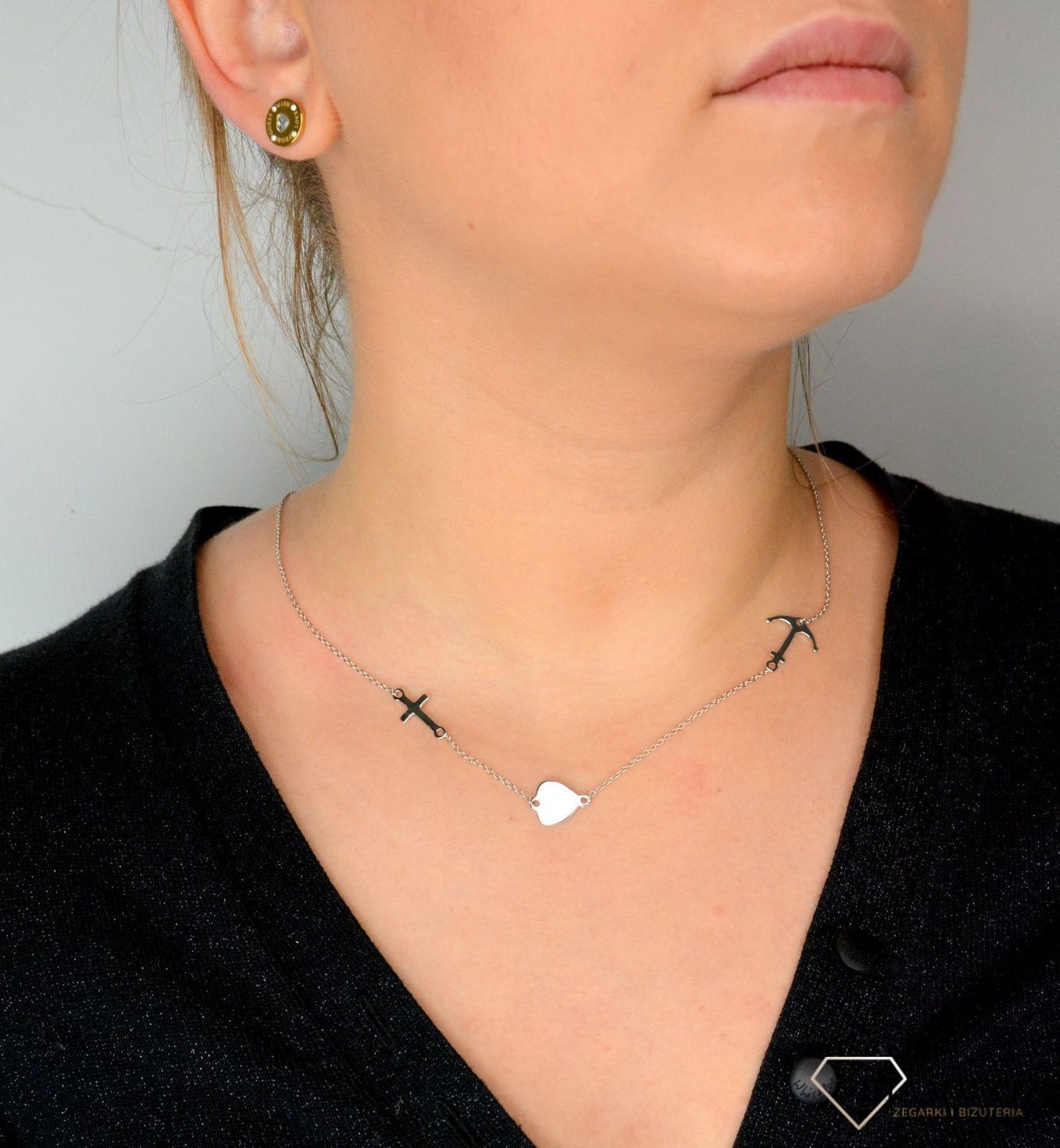 Srebrny naszyjnik celebrytka Wiara, Nadzieja i Miłość DIA-NSZ-SERCE3-925.jpg