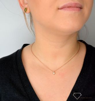 Srebrny naszyjnik celebrytka różowe złoto 'Malutkie serduszko' DIA-NSZ-SERCE4-925. Srebrny naszyjnik z zawieszką w kształcie serca w kolorze różowego złota (5).JPG