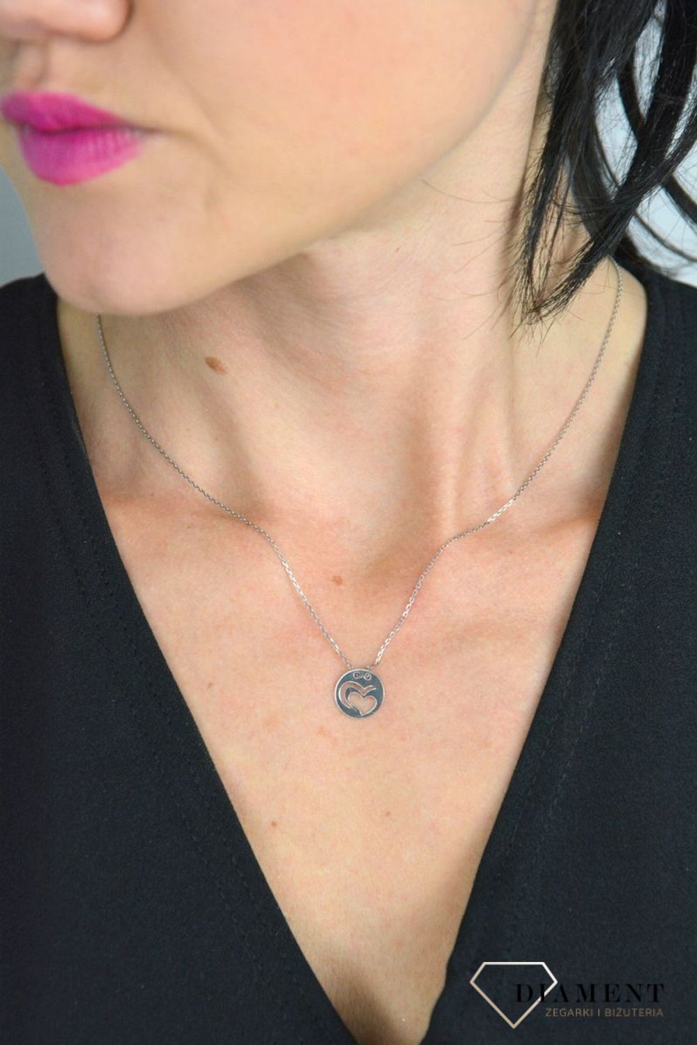 Srebrny naszyjnik celebrytka serce w kółku DIA-NSZ-SERCE5-925.jpg