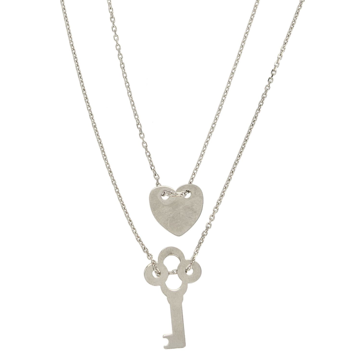 Srebrny naszyjnik celebrytka podwójny łańcuszek kluczyk i serduszko DIA-NSZ-SERCE7-925.jpg