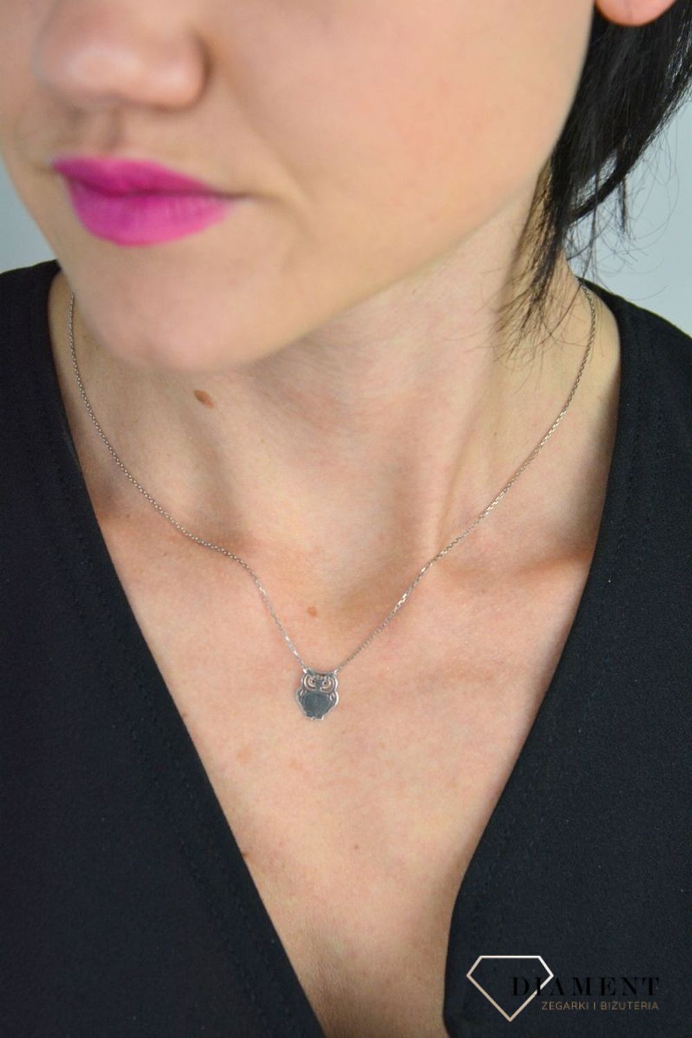 Srebrny naszyjnik celebrytka z zawieszką Sowa DIA-NSZ-SOWA1-925.jpg