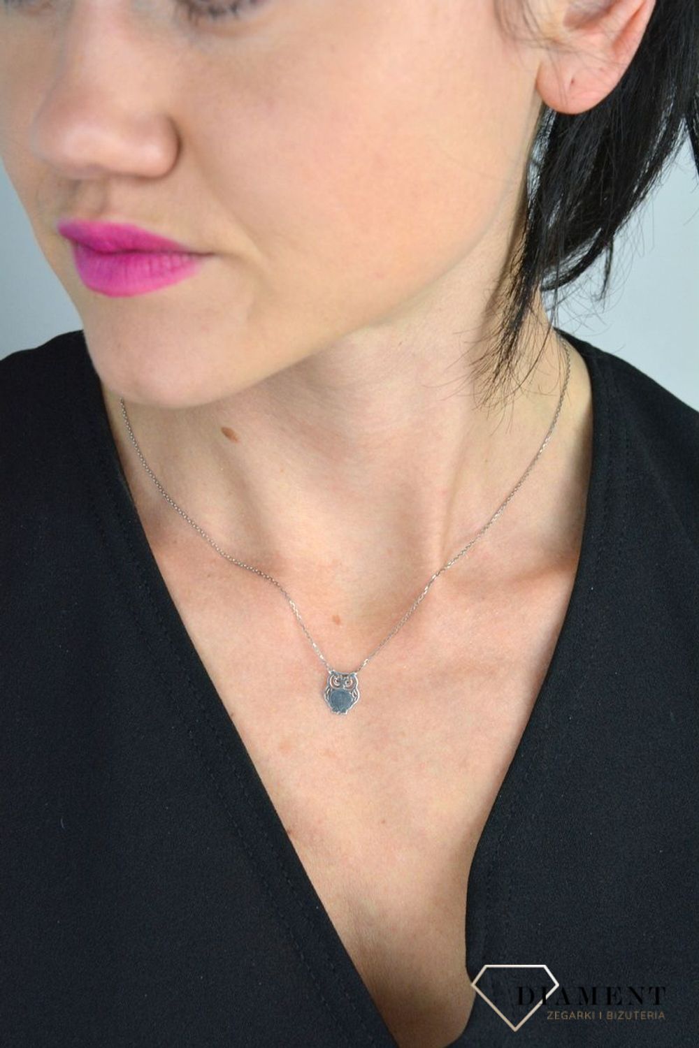 Srebrny naszyjnik celebrytka z zawieszką Sowa DIA-NSZ-SOWA1-925.jpg