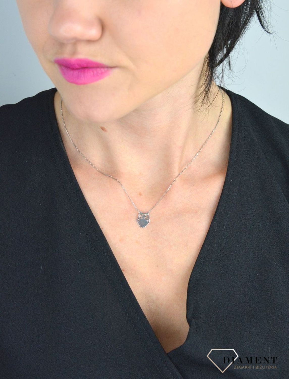 Srebrny naszyjnik celebrytka z zawieszką Sowa DIA-NSZ-SOWA1-925.jpg