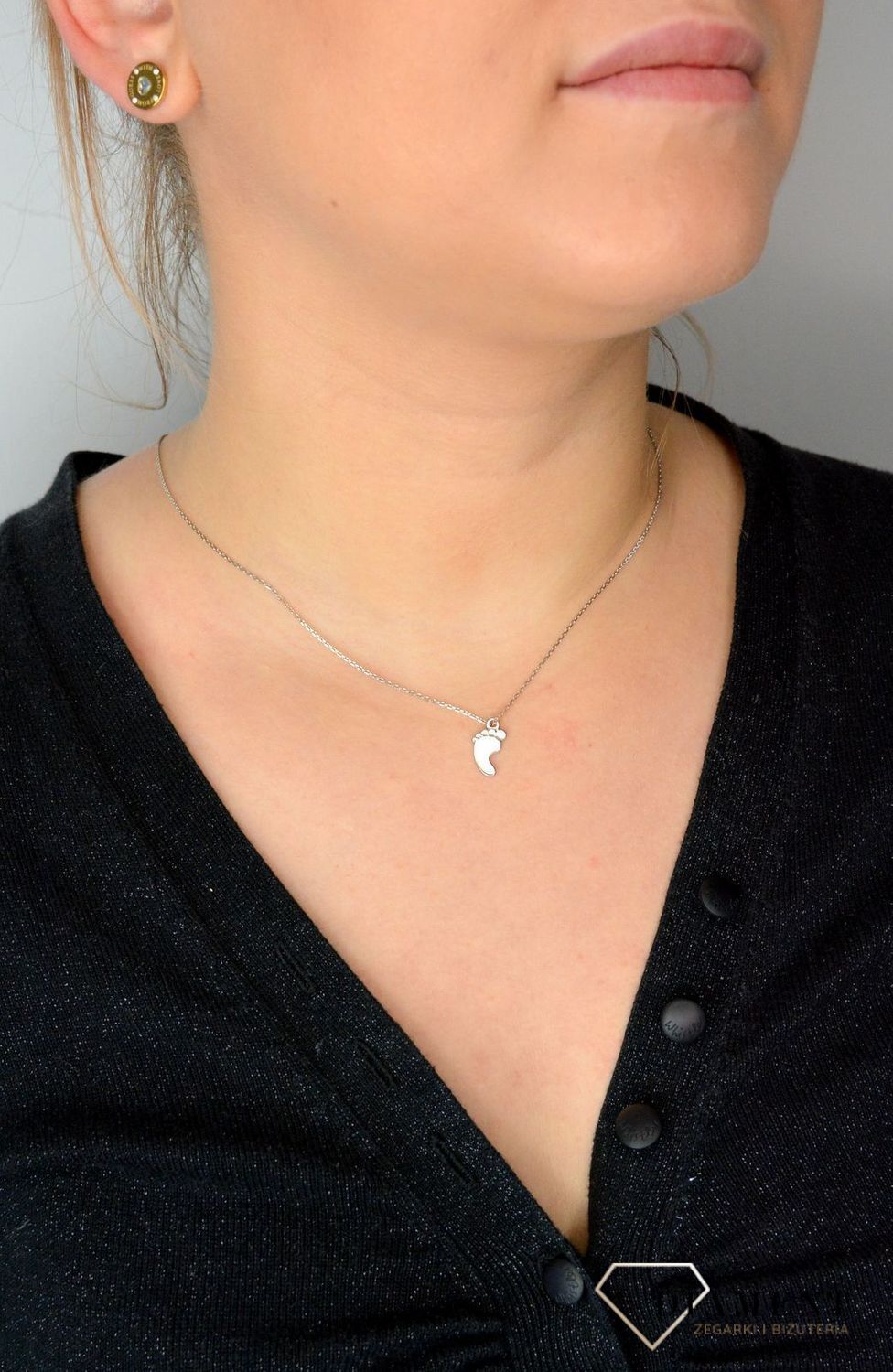 Srebrny naszyjnik celebrytka 'Stópka' DIA-NSZ-STOPKA1-925.jpg
