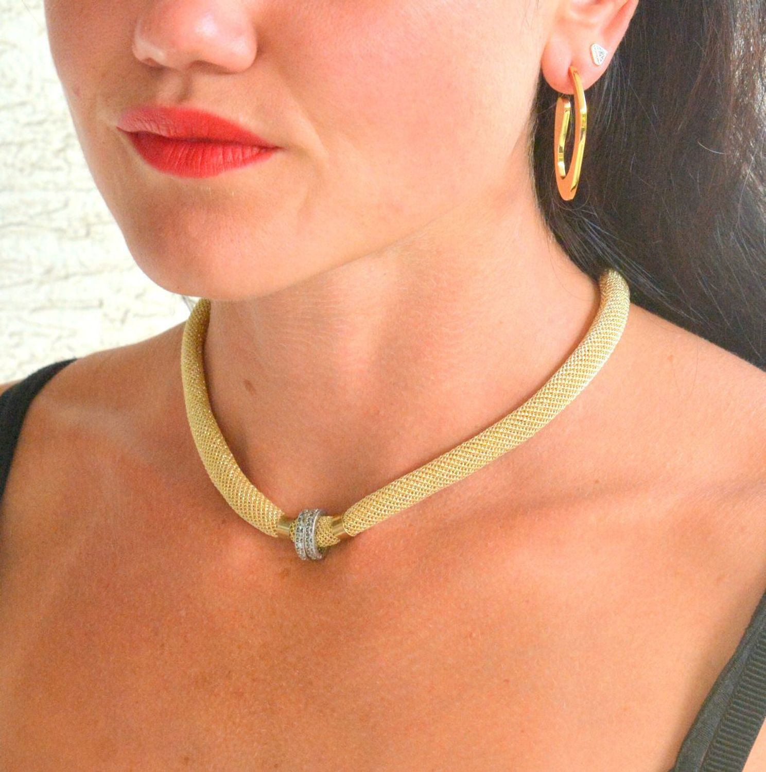 Srebrny naszyjnik 925 pozłacany z tkaniny metalizowanej DIA-NSZ-STYL-GWIAZD-925. Srebrny naszyjnik kolia. Naszyjnik pozłacany damski. Naszyjnik srebrny kolia damska. Naszyjnik damski z tkaniny na prezent..jpg