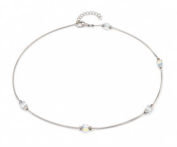 Srebrny naszyjnik na lince z pięcioma kwadratowymi kryształami Swarovski – OUTLET (3).jpg