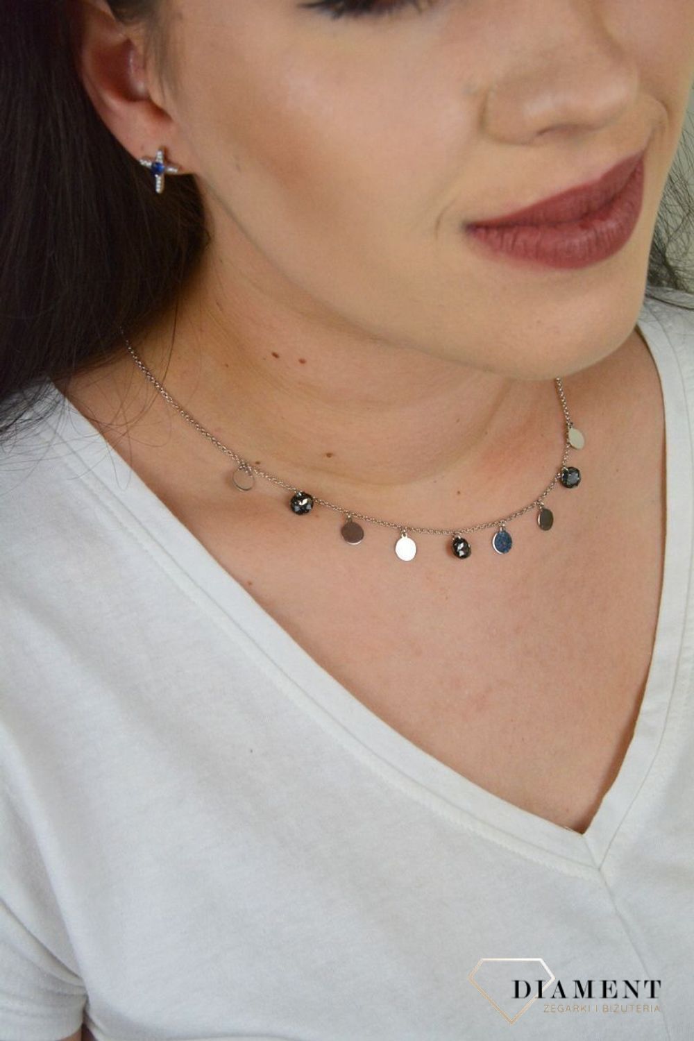 Srebrny naszyjnik wiszące kółeczka DIA-NSZ-SWAROVSKI-925.jpg