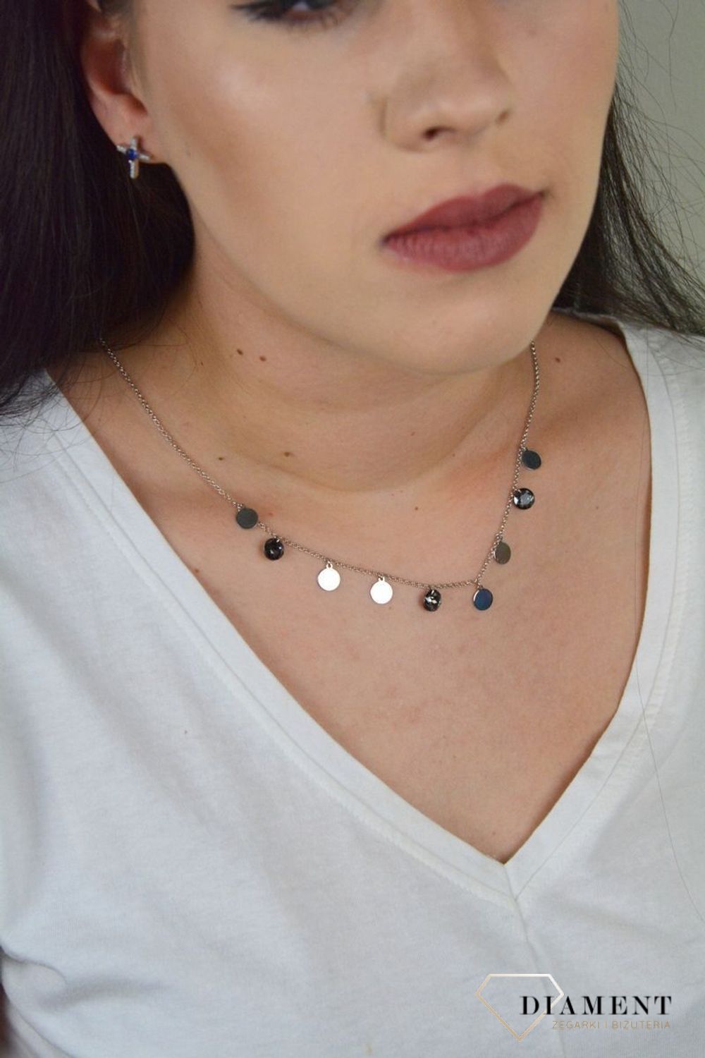 Srebrny naszyjnik wiszące kółeczka DIA-NSZ-SWAROVSKI-925.jpg