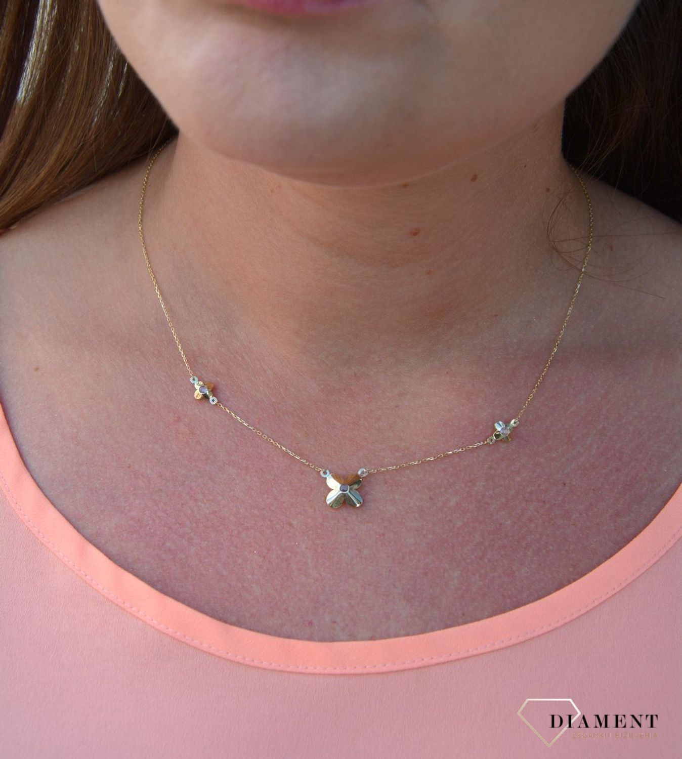 Złoty naszyjnik celebrytka 375 trzy kwiatki DIA-NSZ-T42-E-8-LZ-CZ-T42-N-8-LZ.jpg