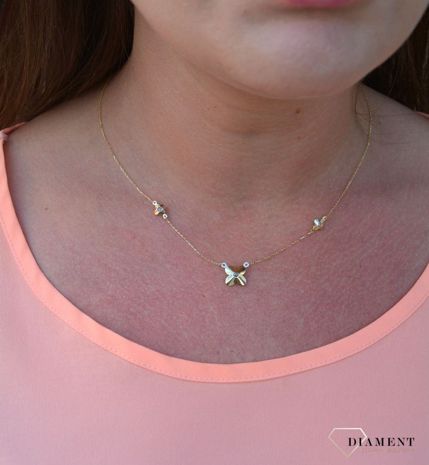 Złoty naszyjnik celebrytka 375 trzy kwiatki DIA-NSZ-T42-E-8-LZ-CZ-T42-N-8-LZ.jpg