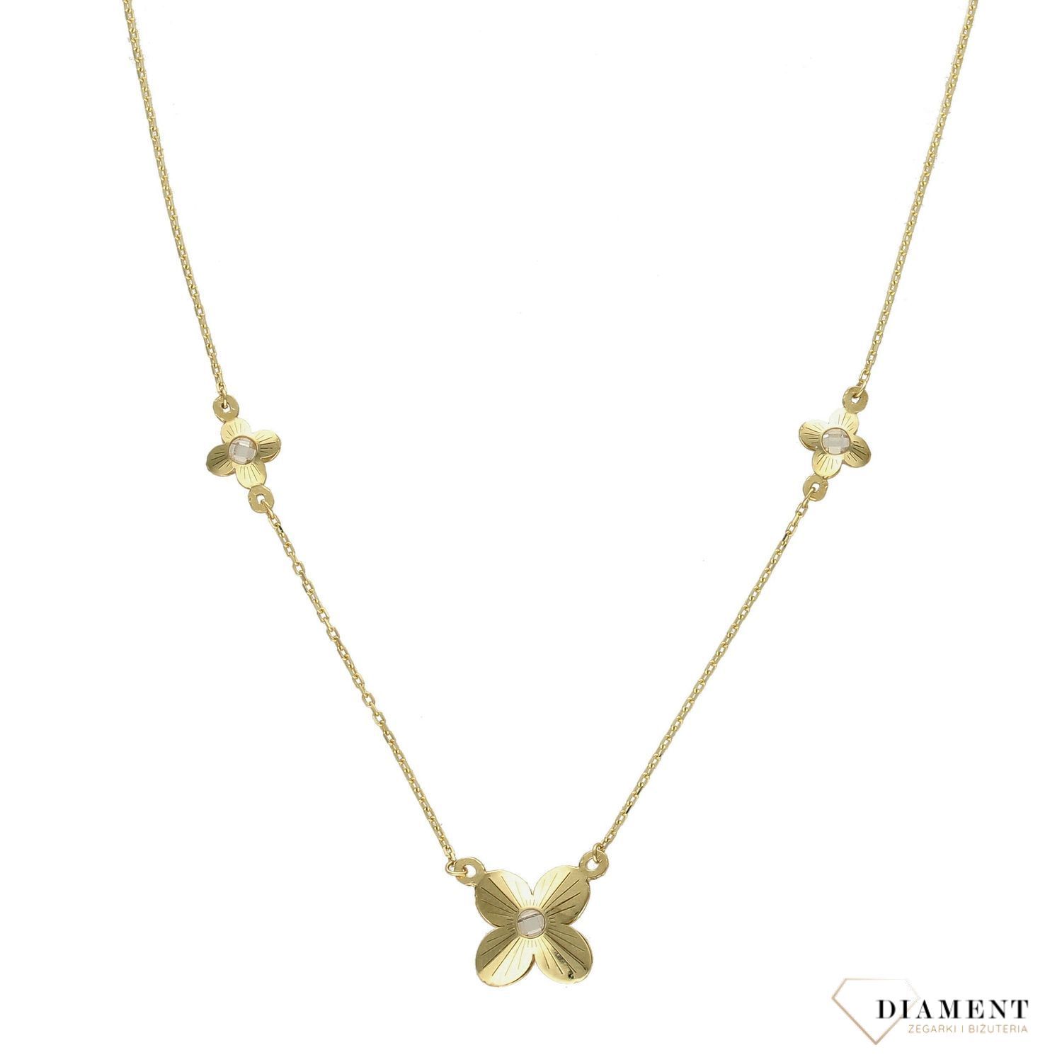 Złoty naszyjnik celebrytka 375 trzy kwiatki DIA-NSZ-T42-E-8-LZ-CZ-T42-N-8-LZ.jpg