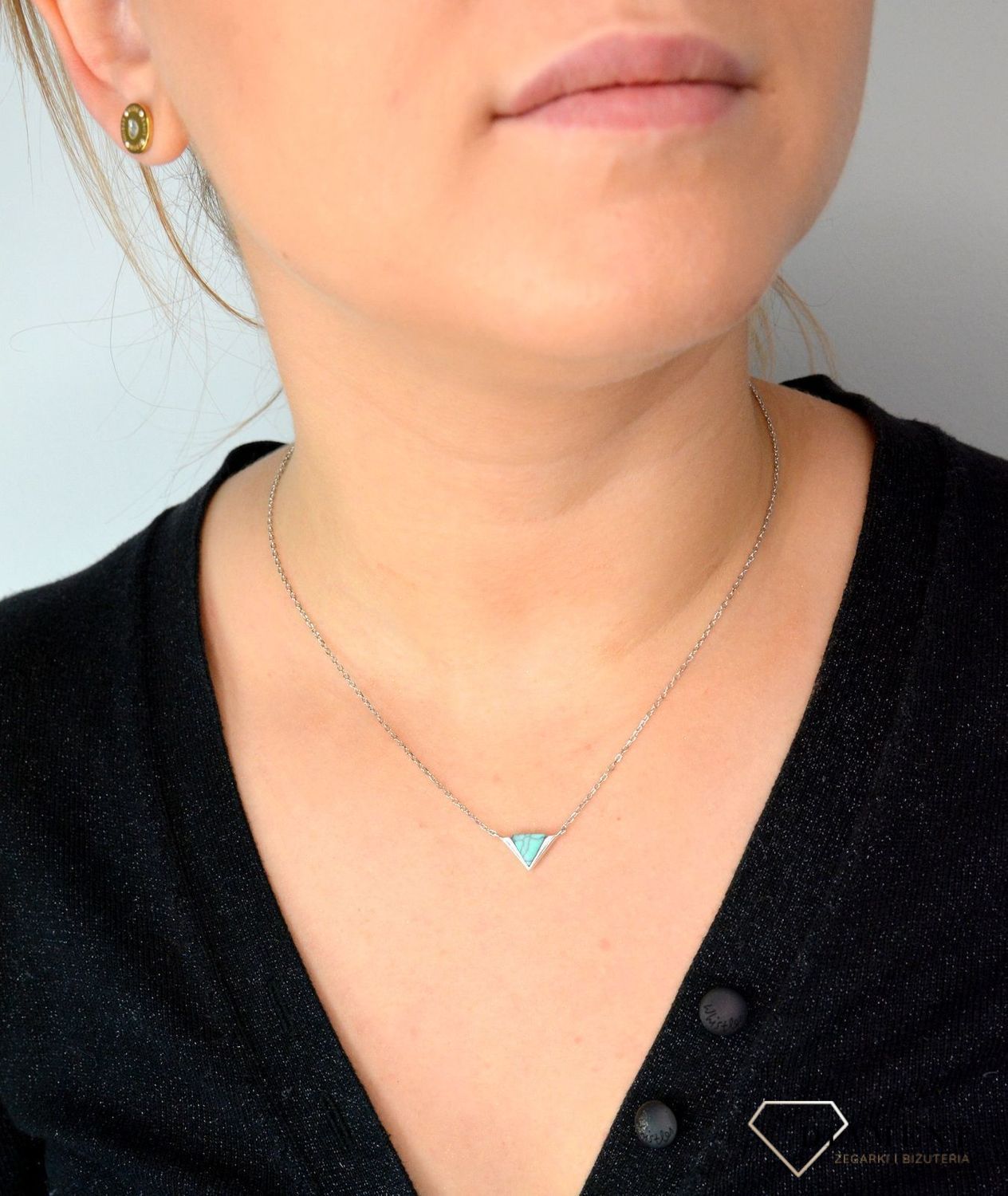 Srebrny naszyjnik celebrytka trójkąt z turkusem DIA-NSZ-TROJKAT1-925.jpg