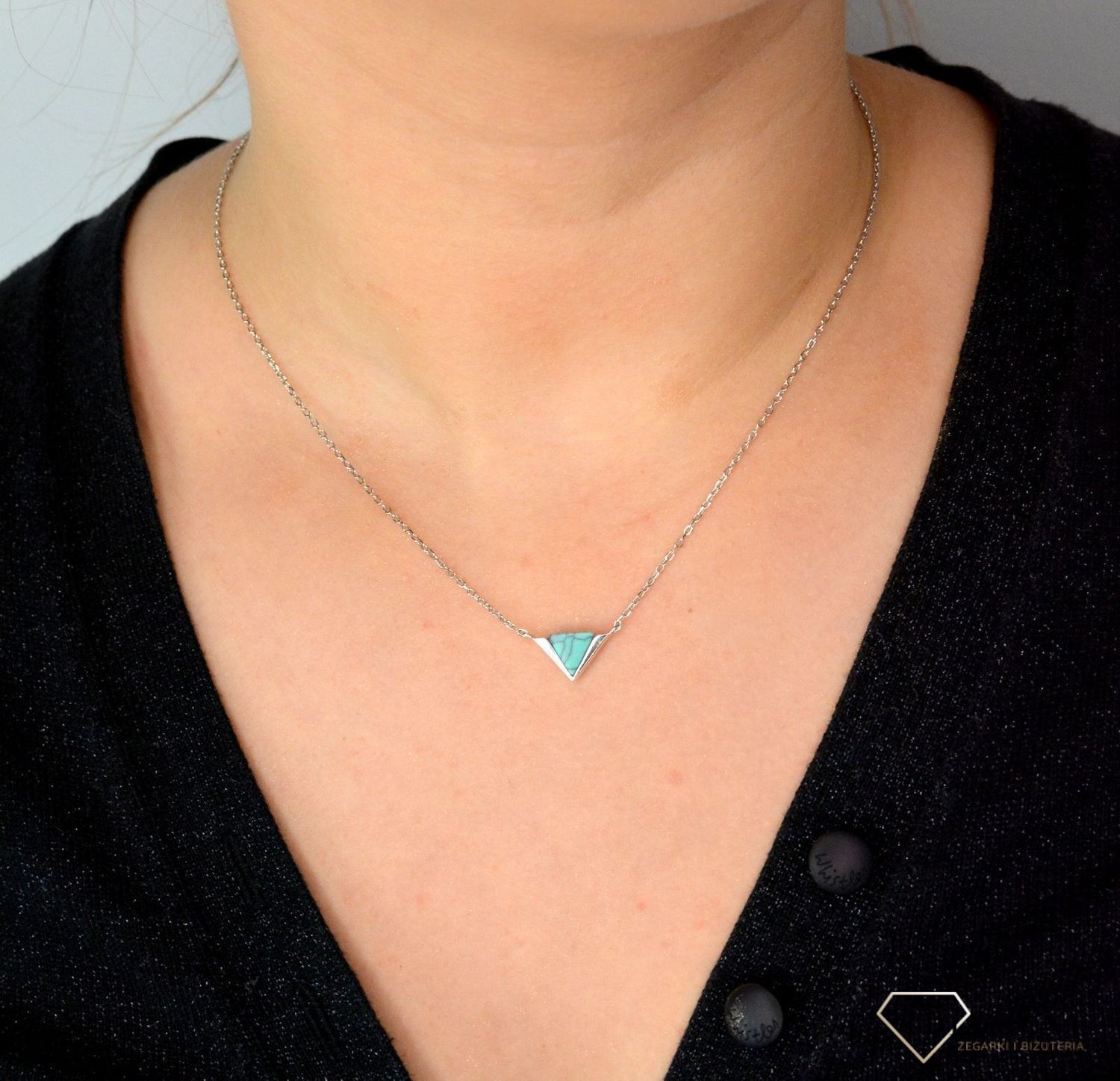 Srebrny naszyjnik celebrytka trójkąt z turkusem DIA-NSZ-TROJKAT1-925.jpg