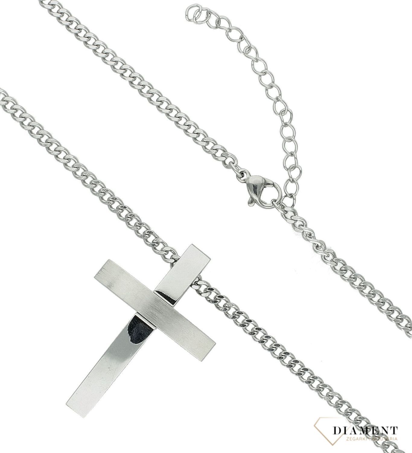 Naszyjnik męski stalowy z krzyżem w srebrnym kolorze DIA-NSZ-W3982942-STAL (1).jpg