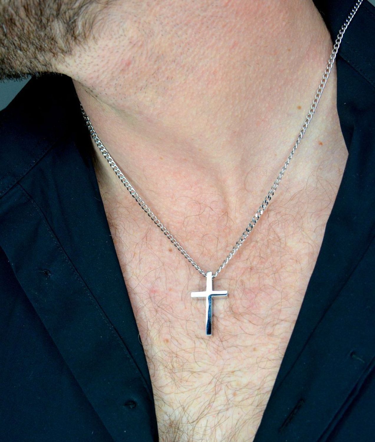 Naszyjnik męski stalowy z krzyżem DIA-NSZ-W4012436-STAL. Męski naszyjnik stalowy. Naszyjnik męski stalowy z krzyżem (2).JPG