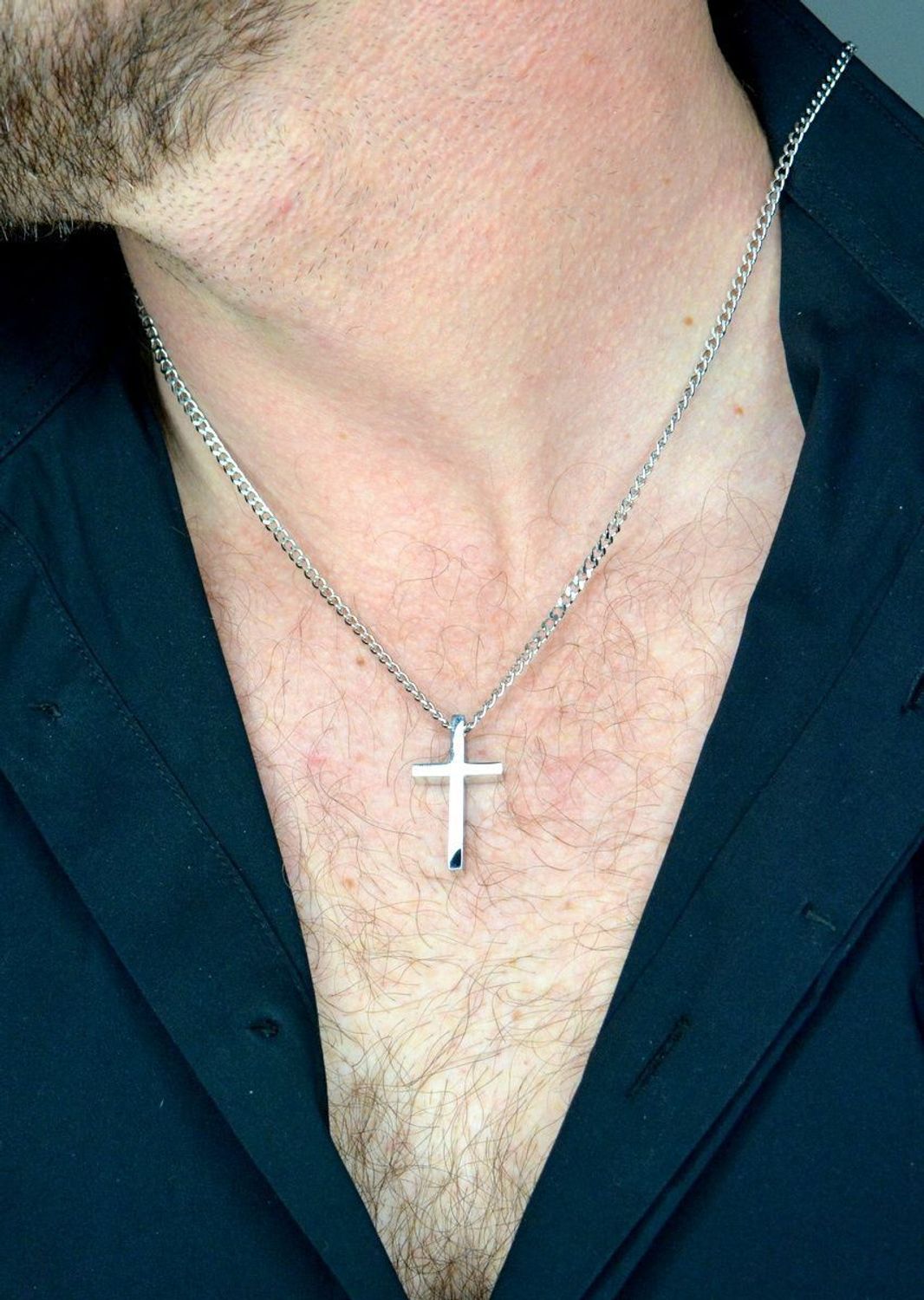 Naszyjnik męski stalowy z krzyżem DIA-NSZ-W4012436-STAL. Męski naszyjnik stalowy. Naszyjnik męski stalowy z krzyżem (2).JPG