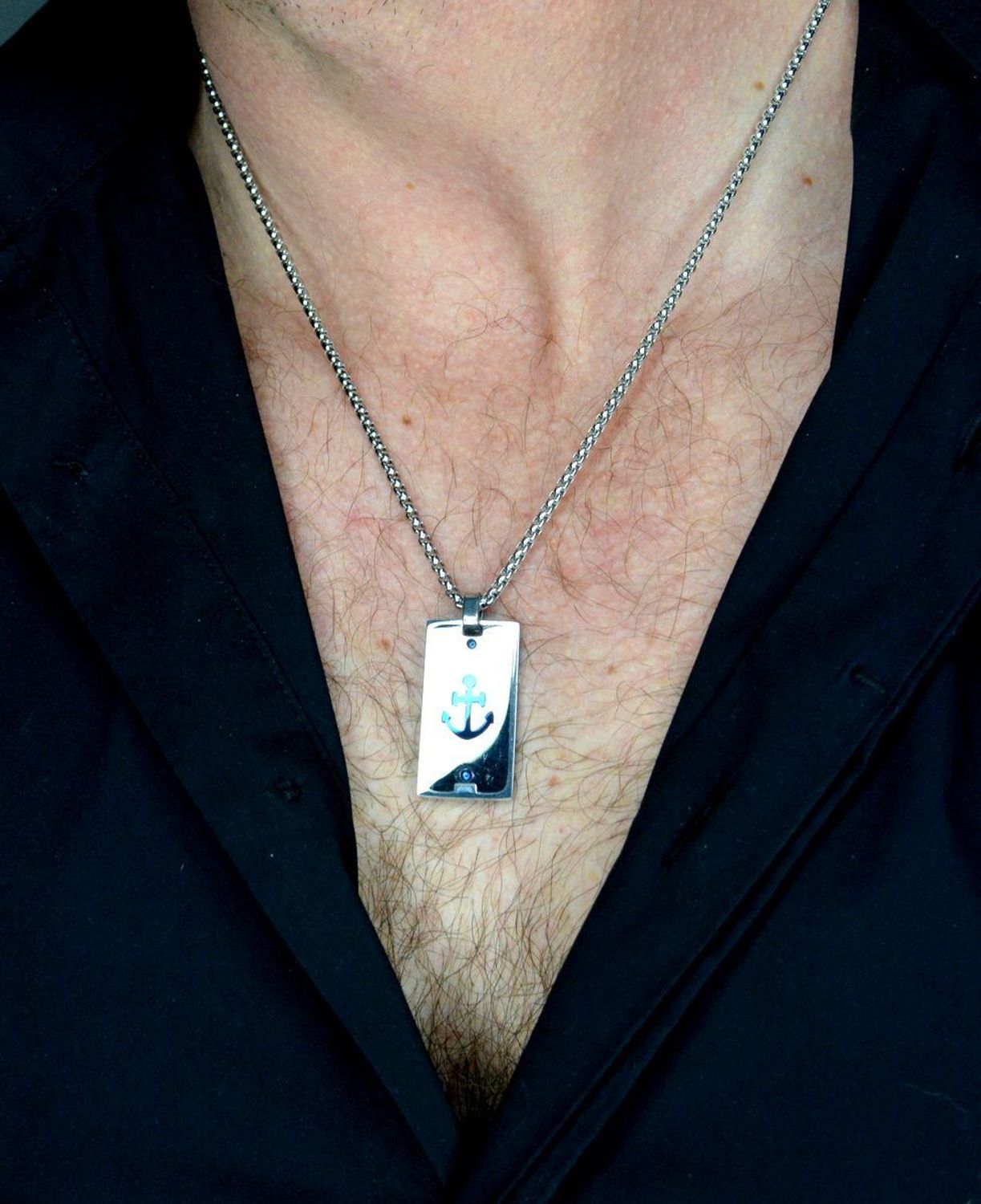 Naszyjnik męski stalowy z kotwicą Grawer Gratis DIA-NSZ-W5073244-STAL. Męski naszyjnik stalowy. Naszyjnik męski stalowy z kotwicą.jpg