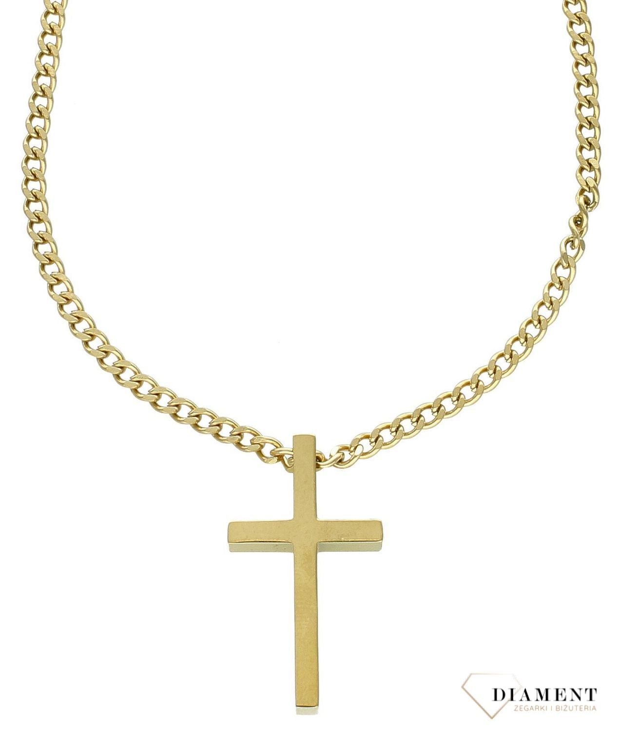Naszyjnik męski stalowy z krzyżem w złotym kolorze DIA-NSZ-W5132839-STAL. Męski naszyjnik stalowy. Naszyjnik męski stalowy z krzyżem. Naszyjnik z krzyżem. Biżuteria męska. Męski naszyjnik stalowy z krzyżem na prezent (2).jpg
