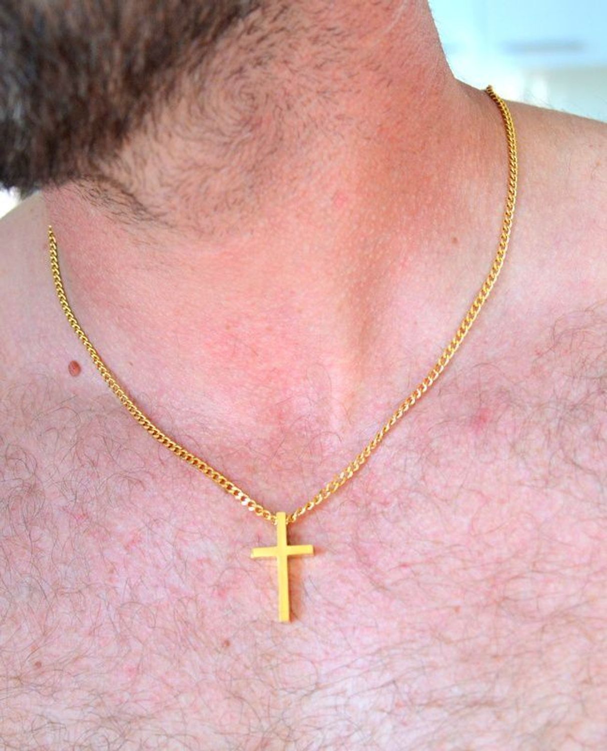 Naszyjnik męski stalowy z krzyżem w złotym kolorze DIA-NSZ-W5132839-STAL. Męski naszyjnik stalowy. Naszyjnik męski stalowy z krzyżem. Naszyjnik z krzyżem. Biżuteria męska. Męski naszyjnik stalowy z krzyżem na prezent (2).jpg