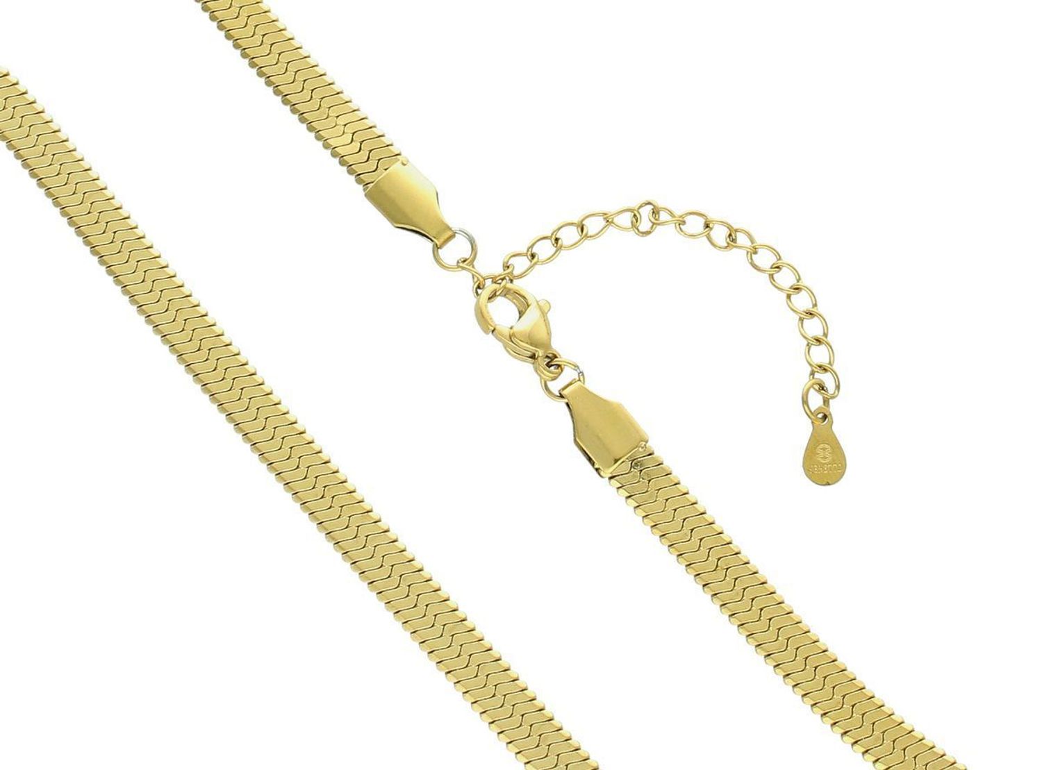 Naszyjnik damski stalowy pozłacany szeroka taśma 5 mm  DIA-NSZ-W5811829-STAL.jpg