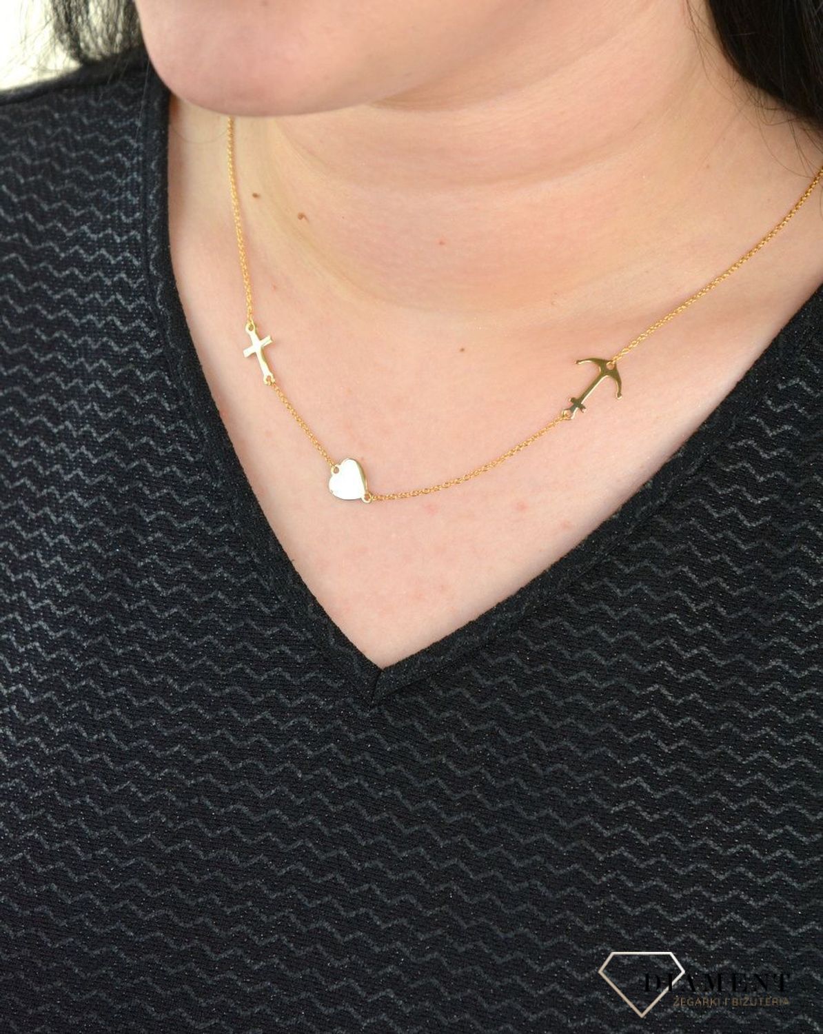 Srebrny naszyjnik celebrytka serce, kotwica i krzyż DIA-NSZ-WIARA-MILOSC-925.jpg