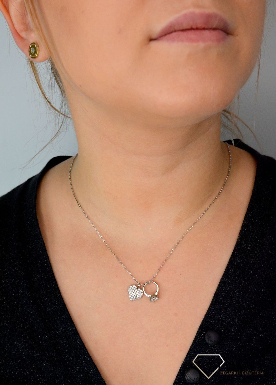 Srebrny naszyjnik celebrytka z pierścionkiem i sercem 'Naszyjnik zaręczynowy' DIA-NSZ-ZARECZYNY1-925.jpg