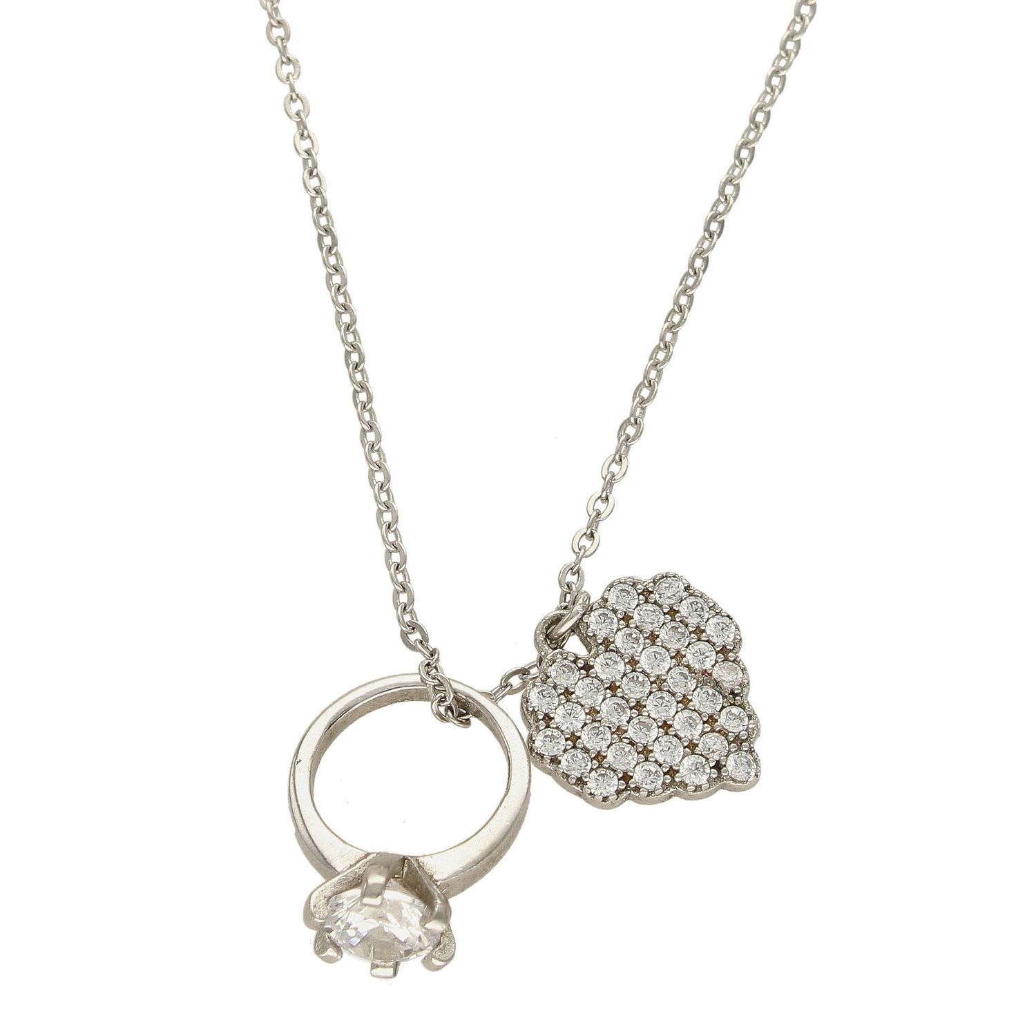 Srebrny naszyjnik celebrytka z pierścionkiem i sercem 'Naszyjnik zaręczynowy' DIA-NSZ-ZARECZYNY1-925.jpg