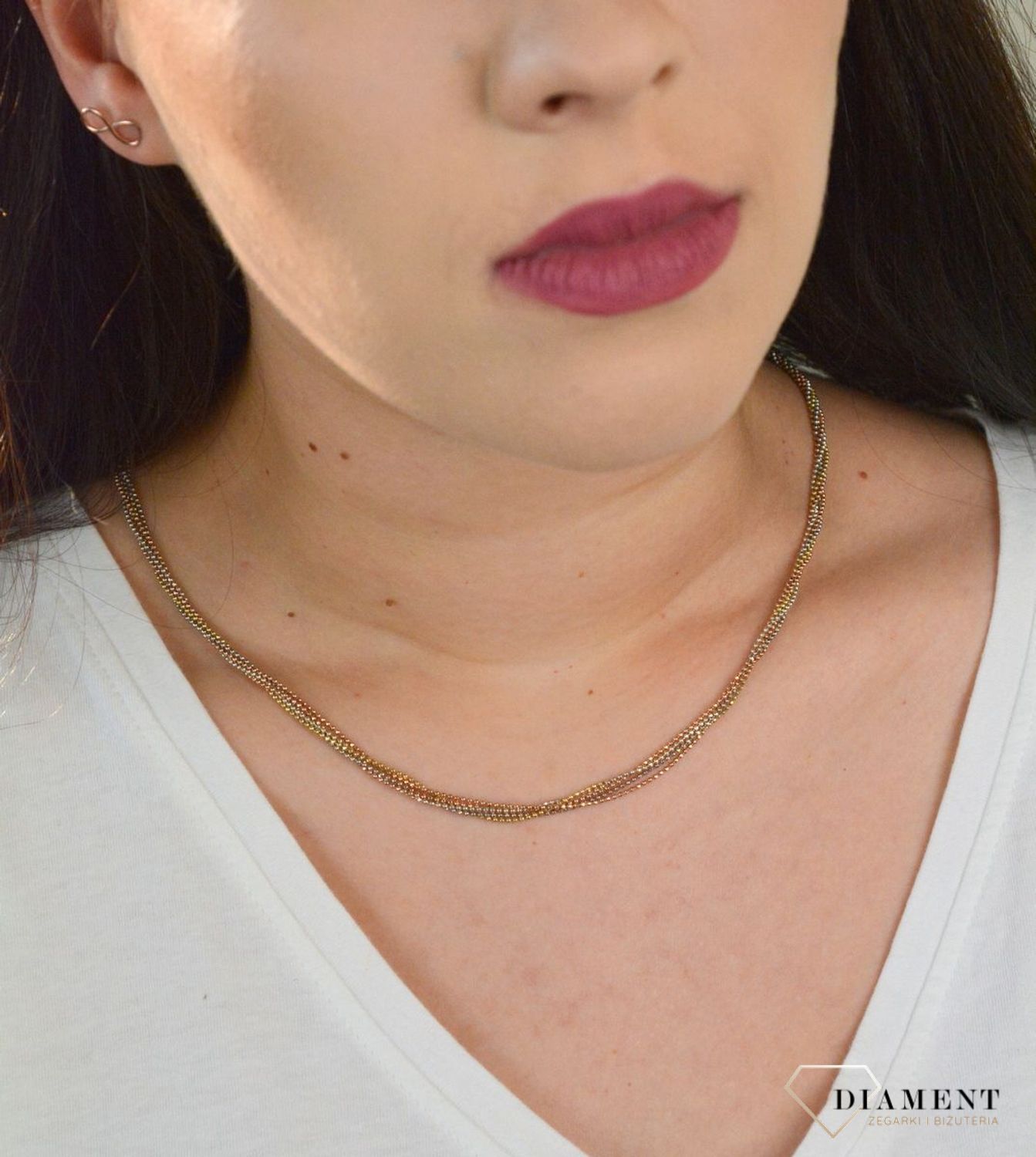 Srebrny naszyjnik celebrytka trzy łańcuszki 'Trójkolorowe łańcuszki' DIA-NSZ-ŁAŃCUSZKI1-925.jpg