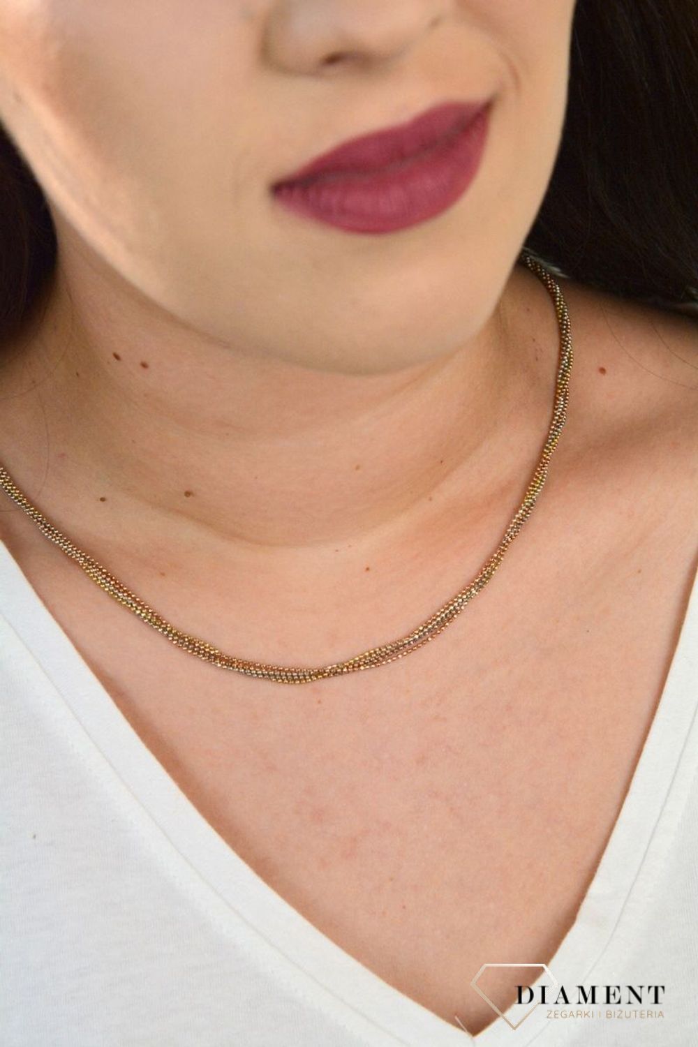 Srebrny naszyjnik celebrytka trzy łańcuszki 'Trójkolorowe łańcuszki' DIA-NSZ-ŁAŃCUSZKI1-925.jpg