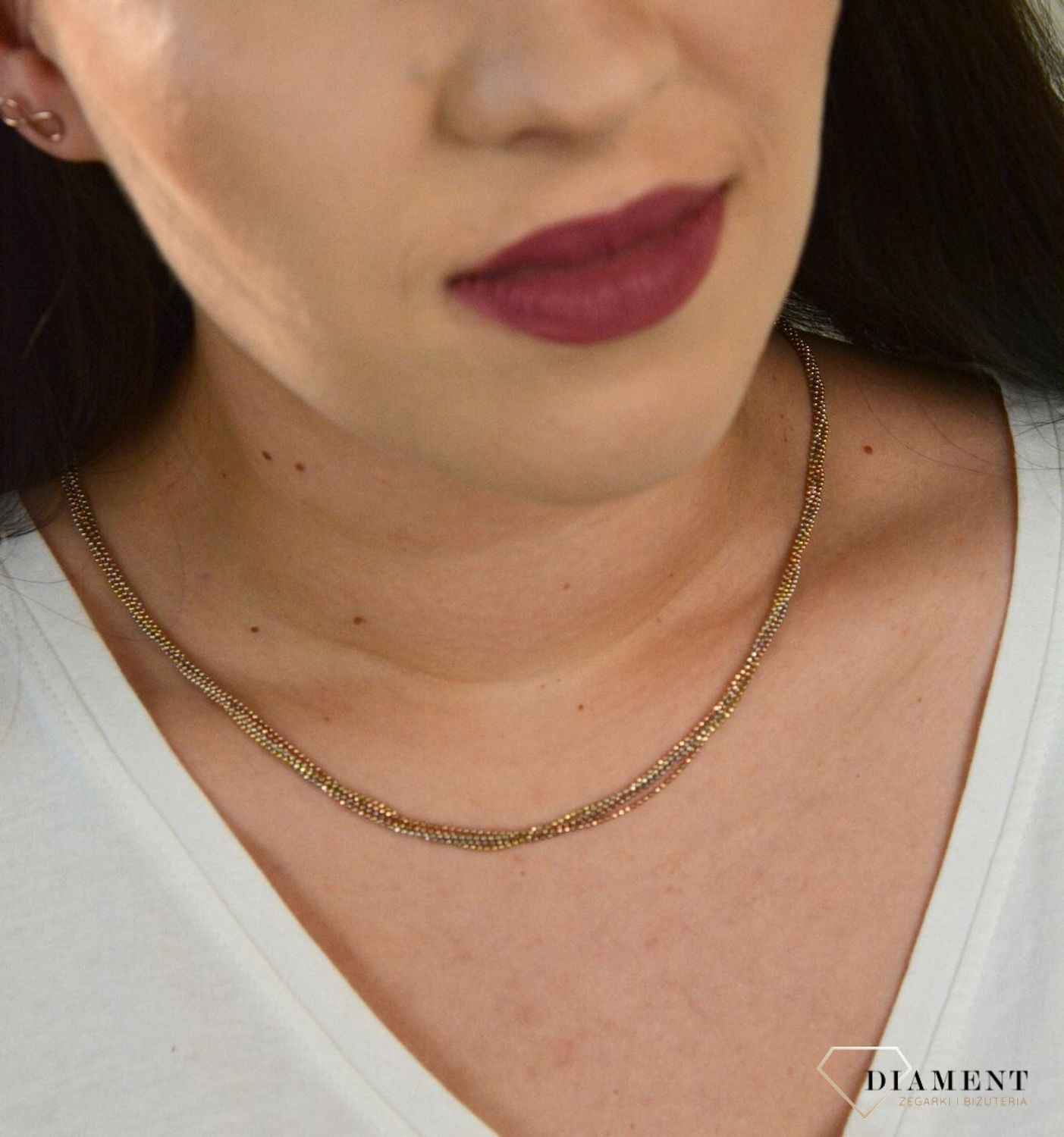 Srebrny naszyjnik celebrytka trzy łańcuszki 'Trójkolorowe łańcuszki' DIA-NSZ-ŁAŃCUSZKI1-925.jpg